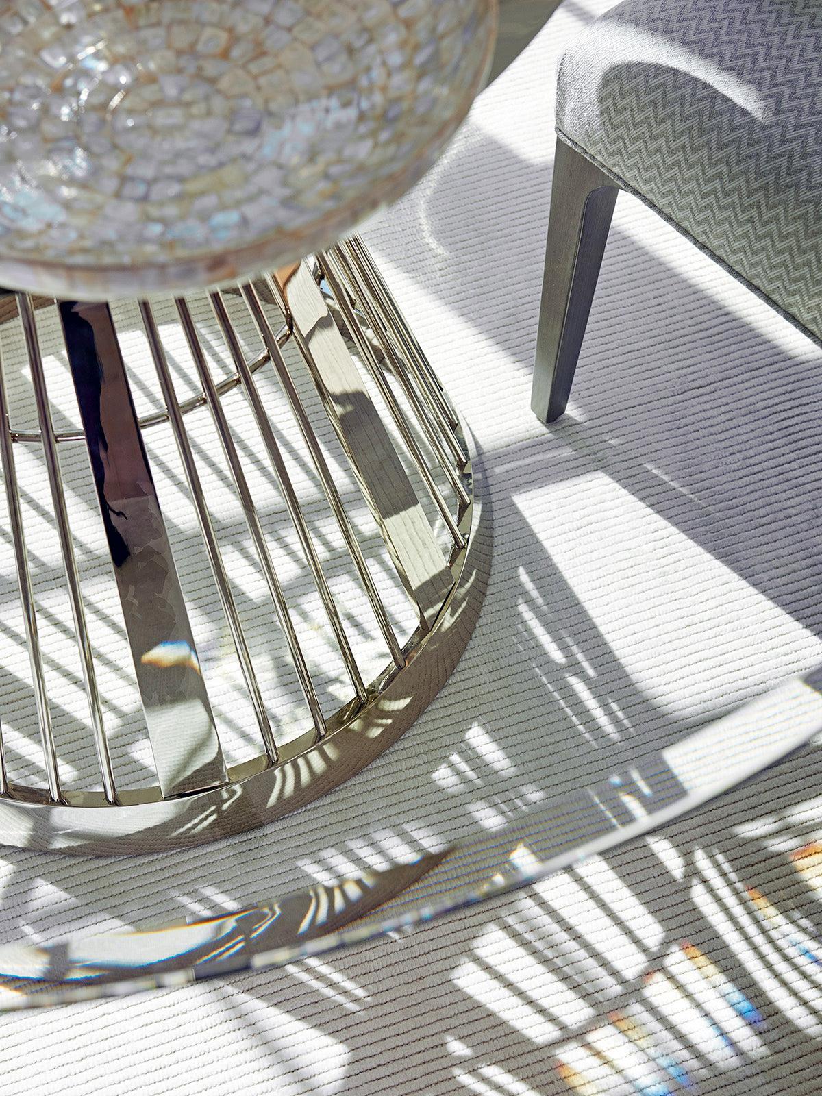 Ariana Riviera Stainless Dining Table With 48 Inch Glass Top - Frankwebs