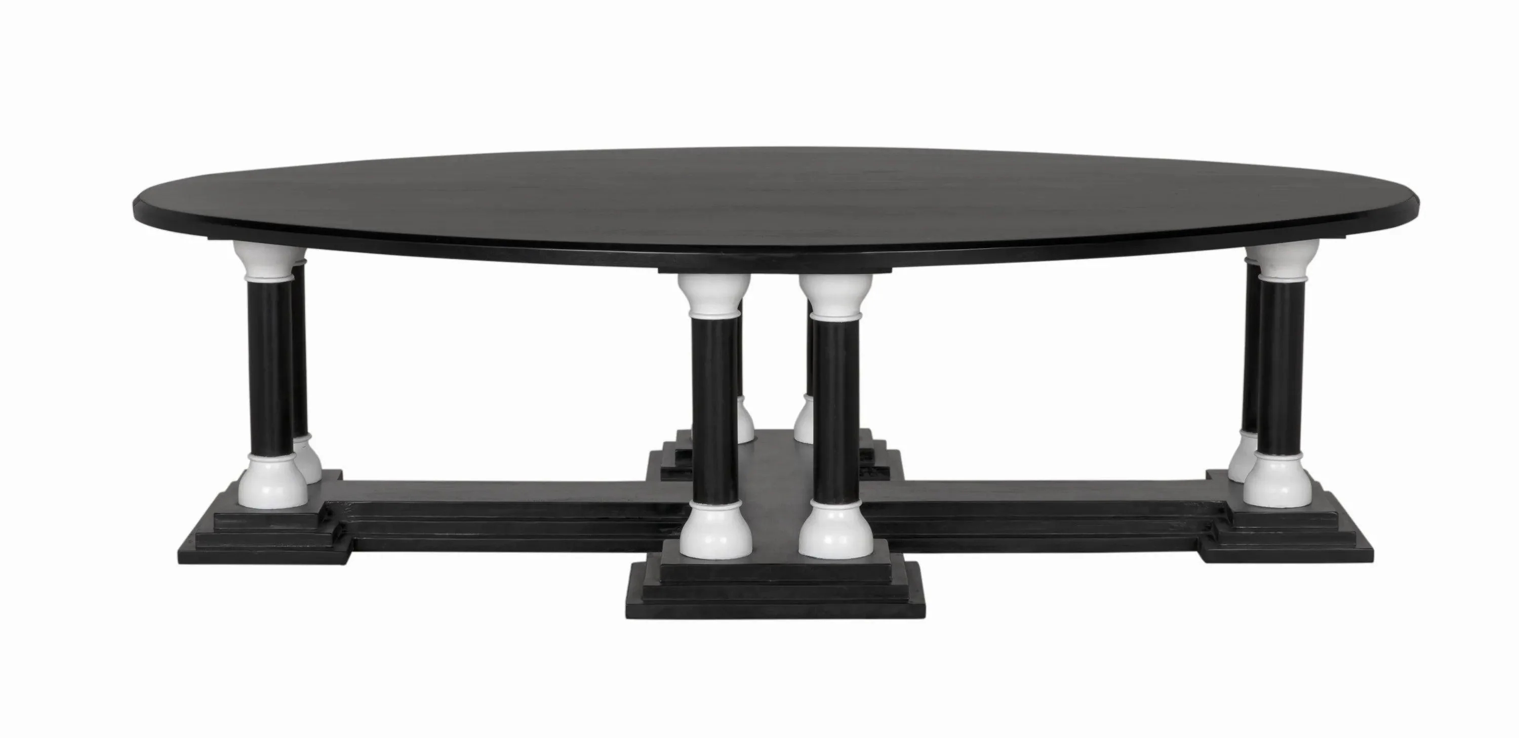 Desoto Coffee Table, Hand Rubbed Black and Solid White - Frankwebs
