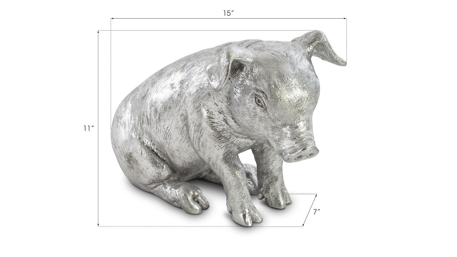 Sitting Piglet, Silver Leaf - Frankwebs