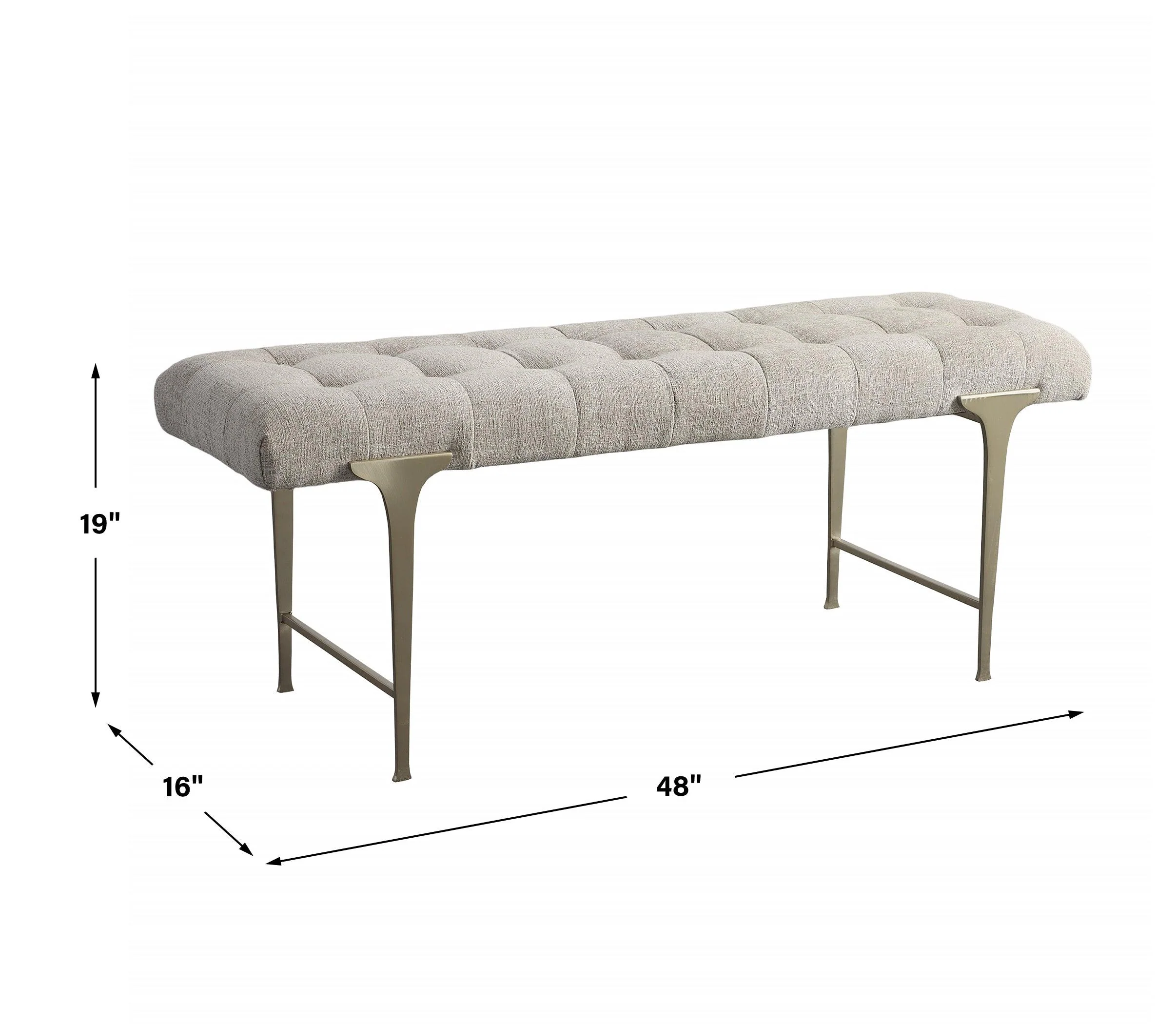 Imperial Upholstered Gray Bench - Frankwebs