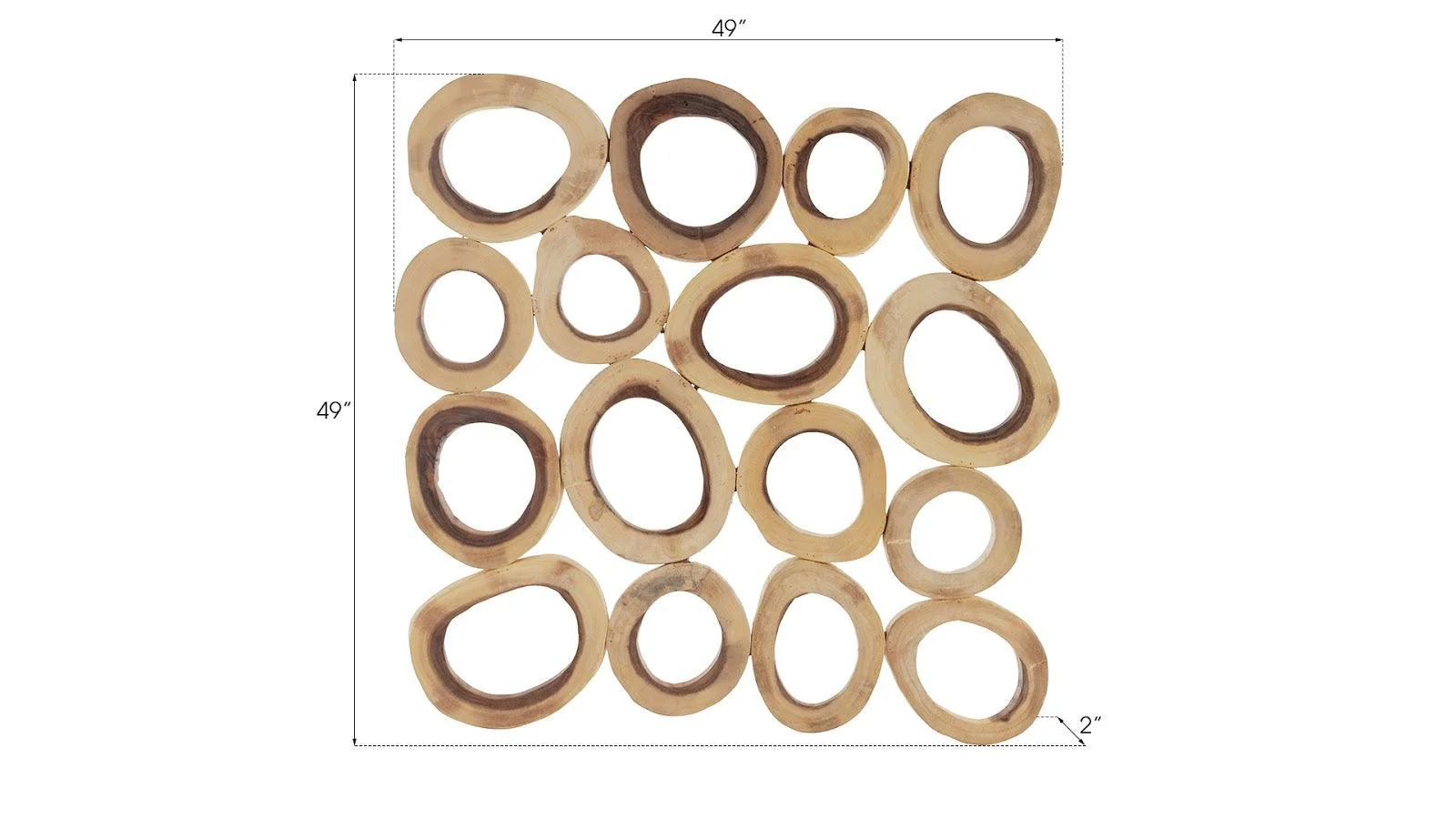 Chuleta Rings Wall Art, Chamcha Wood, Square, LG - Frankwebs