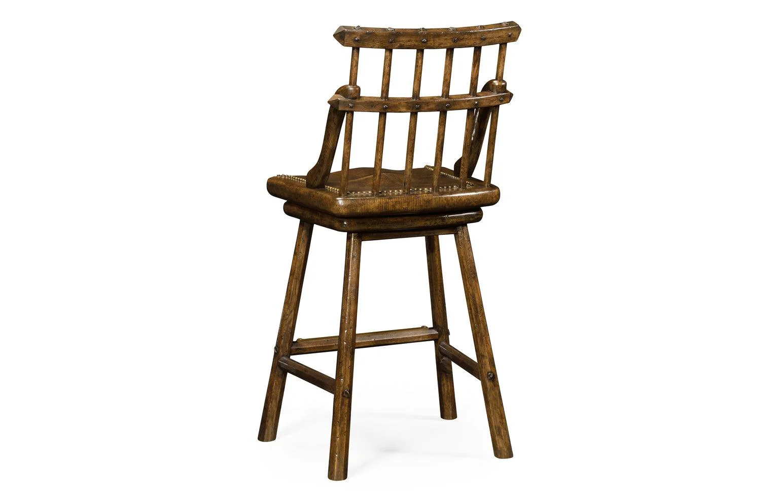 Nottinghamshire Rustic Dark Oak Barstool - Frankwebs