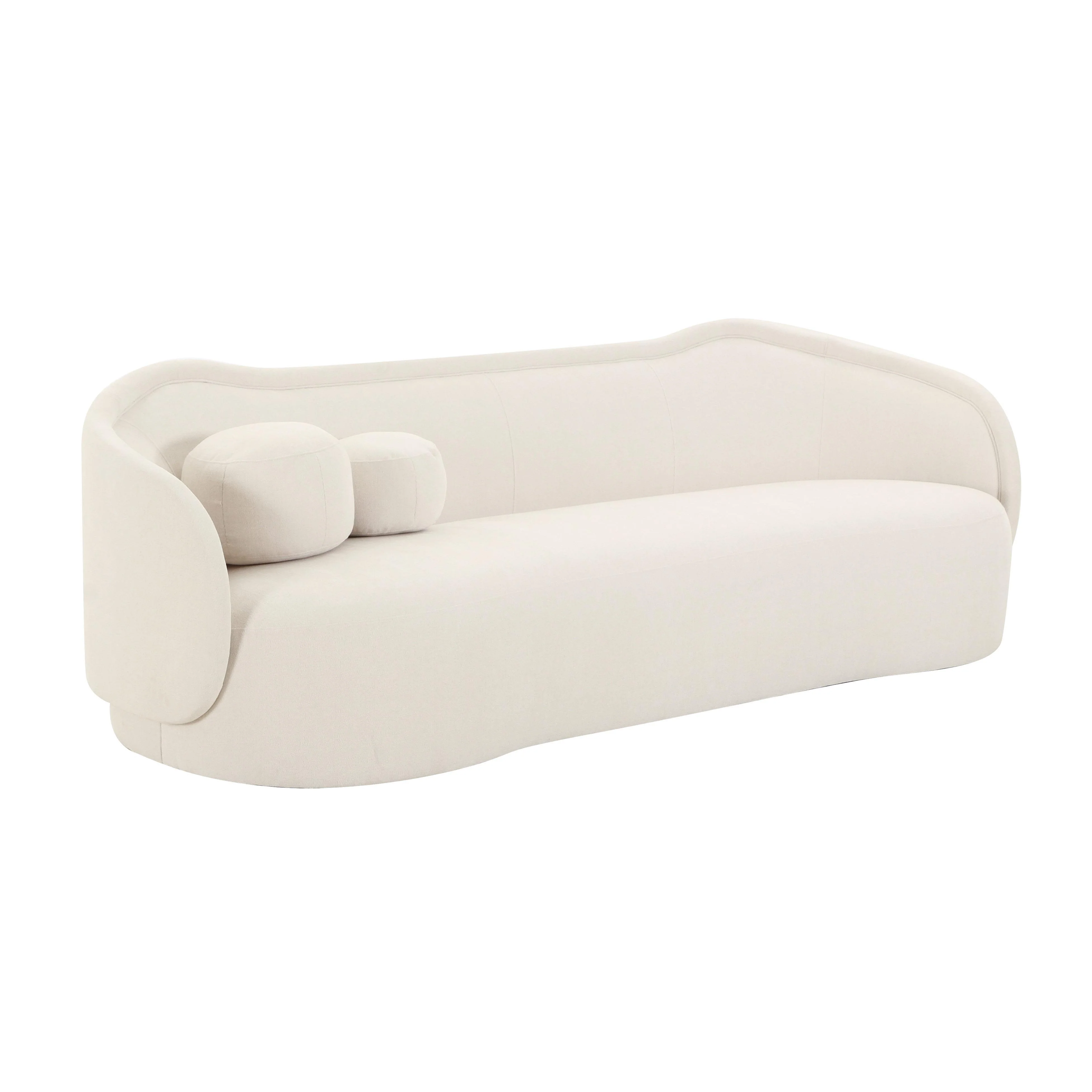 Circe Cream Textured Velvet Sofa - Frankwebs