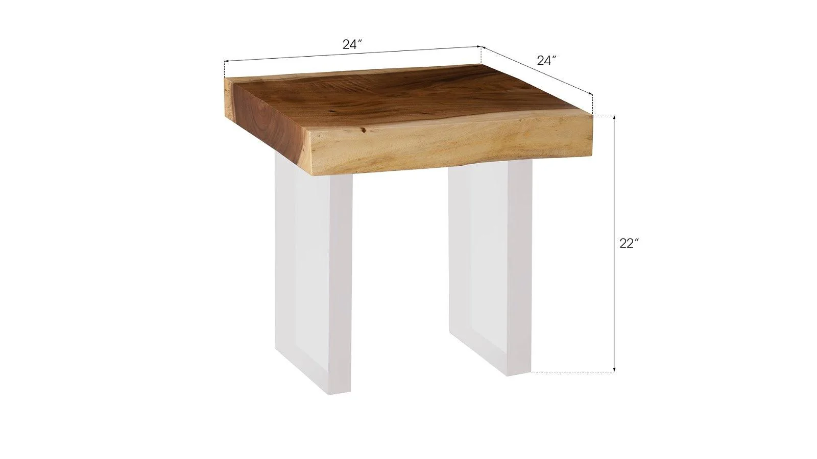 Floating Side Table, Natural, Acrylic Legs - Frankwebs