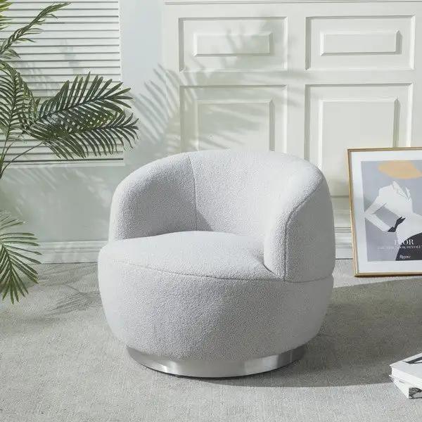 FLYNN FAUX LAMB WOOL SWIVEL CHAIR - Frankwebs