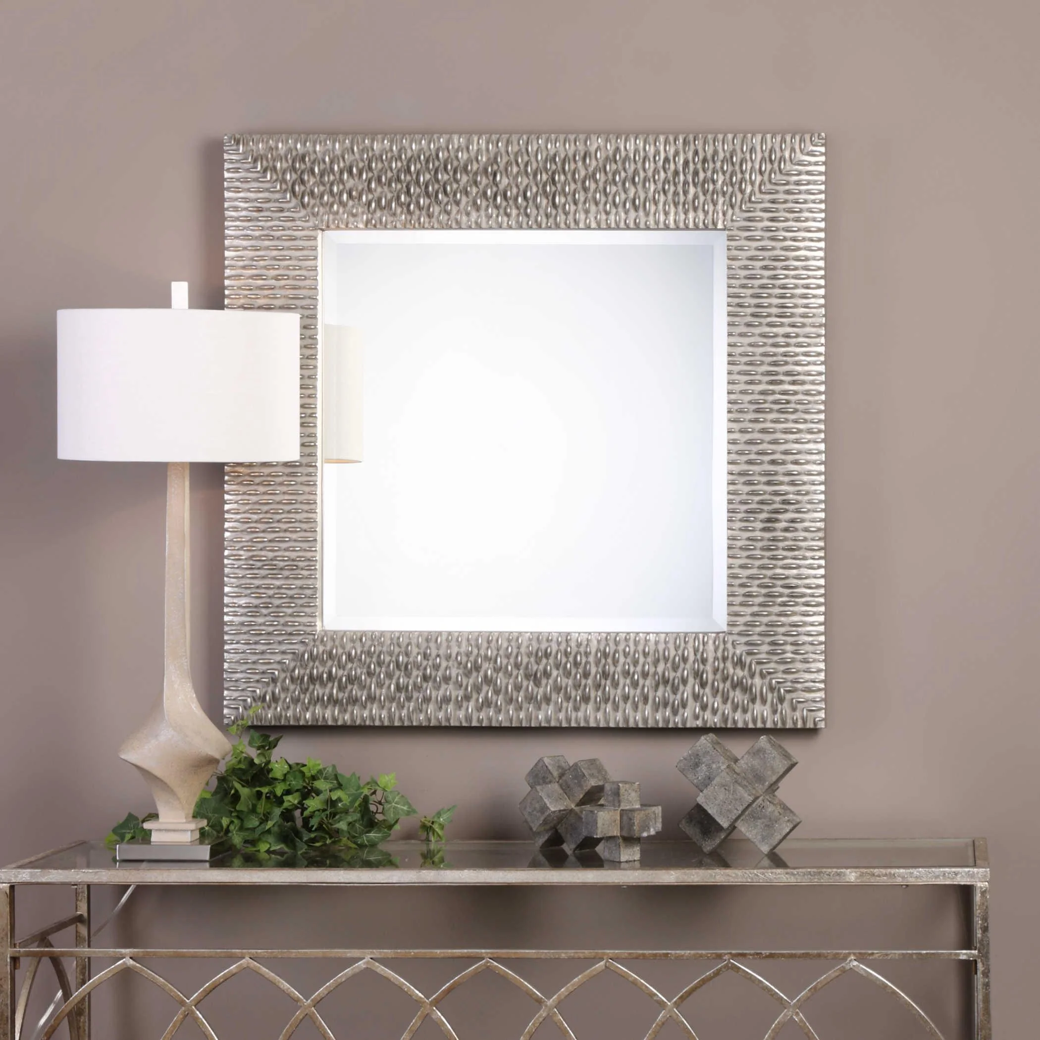 CRESSIDA DISTRESSED SILVER SQUARE MIRROR - Frankwebs