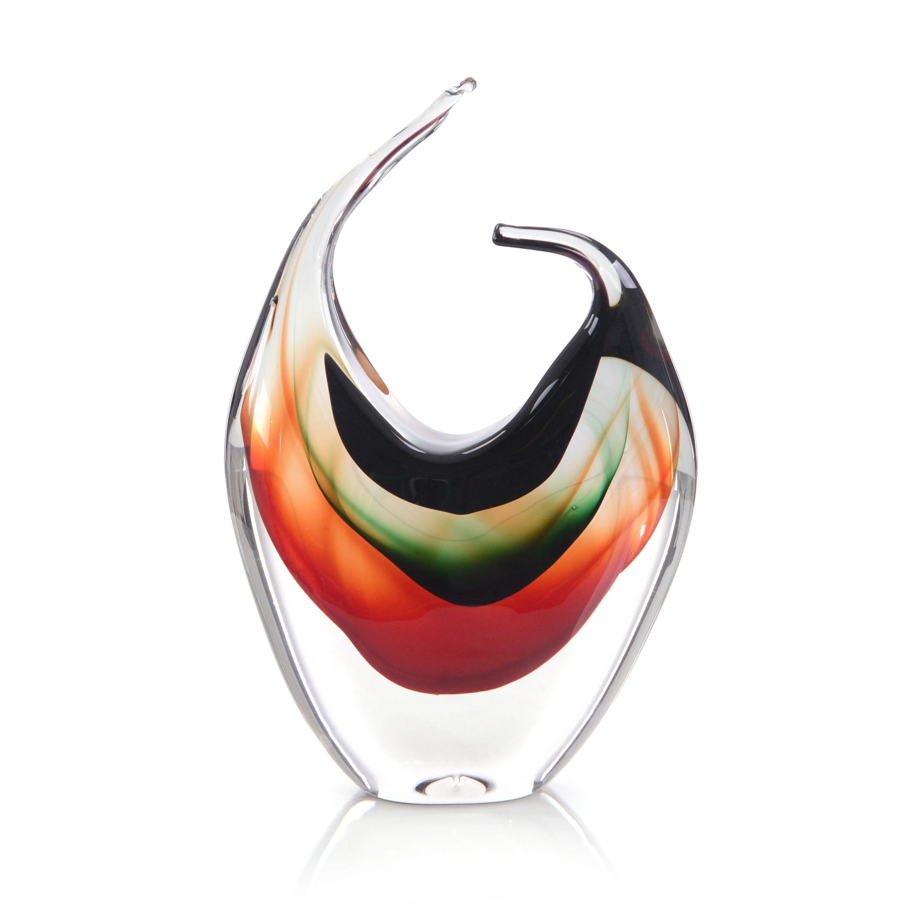 Handblown Red/ Violet/ and Emerald Glass Sculpture I - Frankwebs