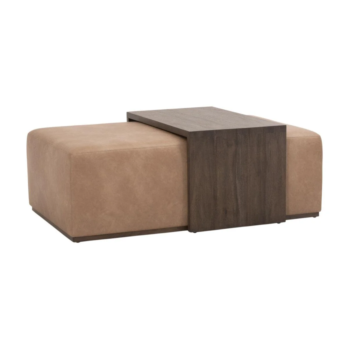 Dovetail Upholstered Coffee Table - Burnished Brown Acacia - Frankwebs
