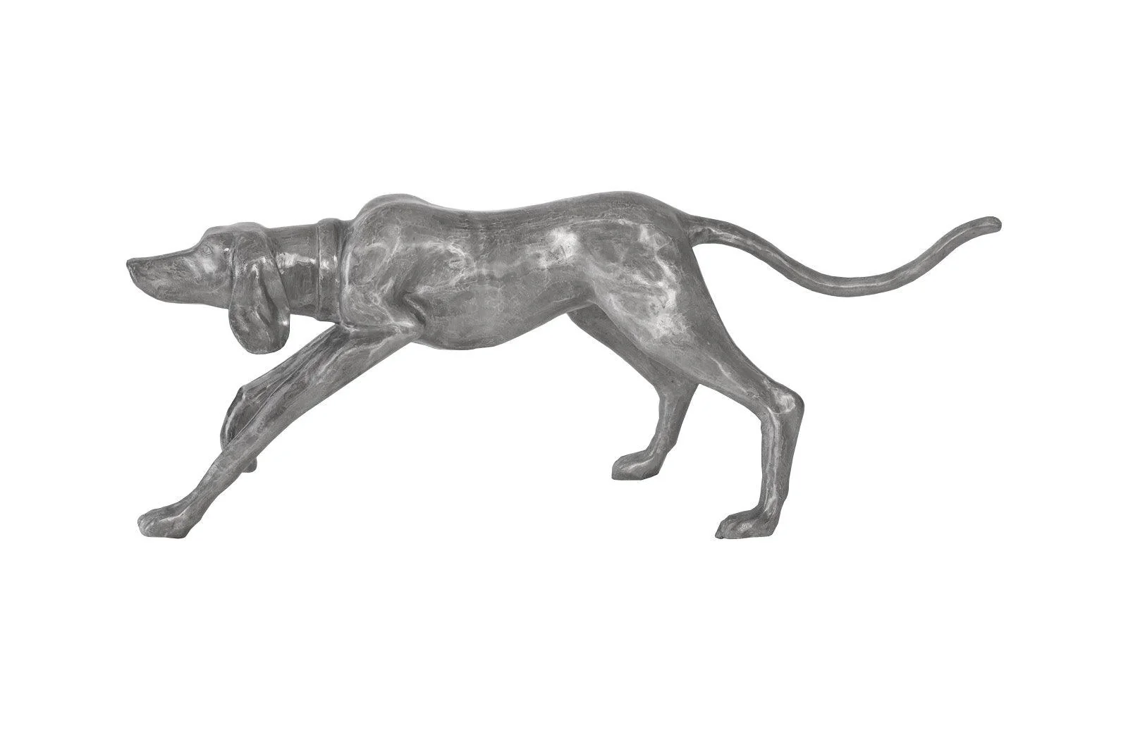 Walking Dog Sculpture, Black/Silver, Aluminum - Frankwebs