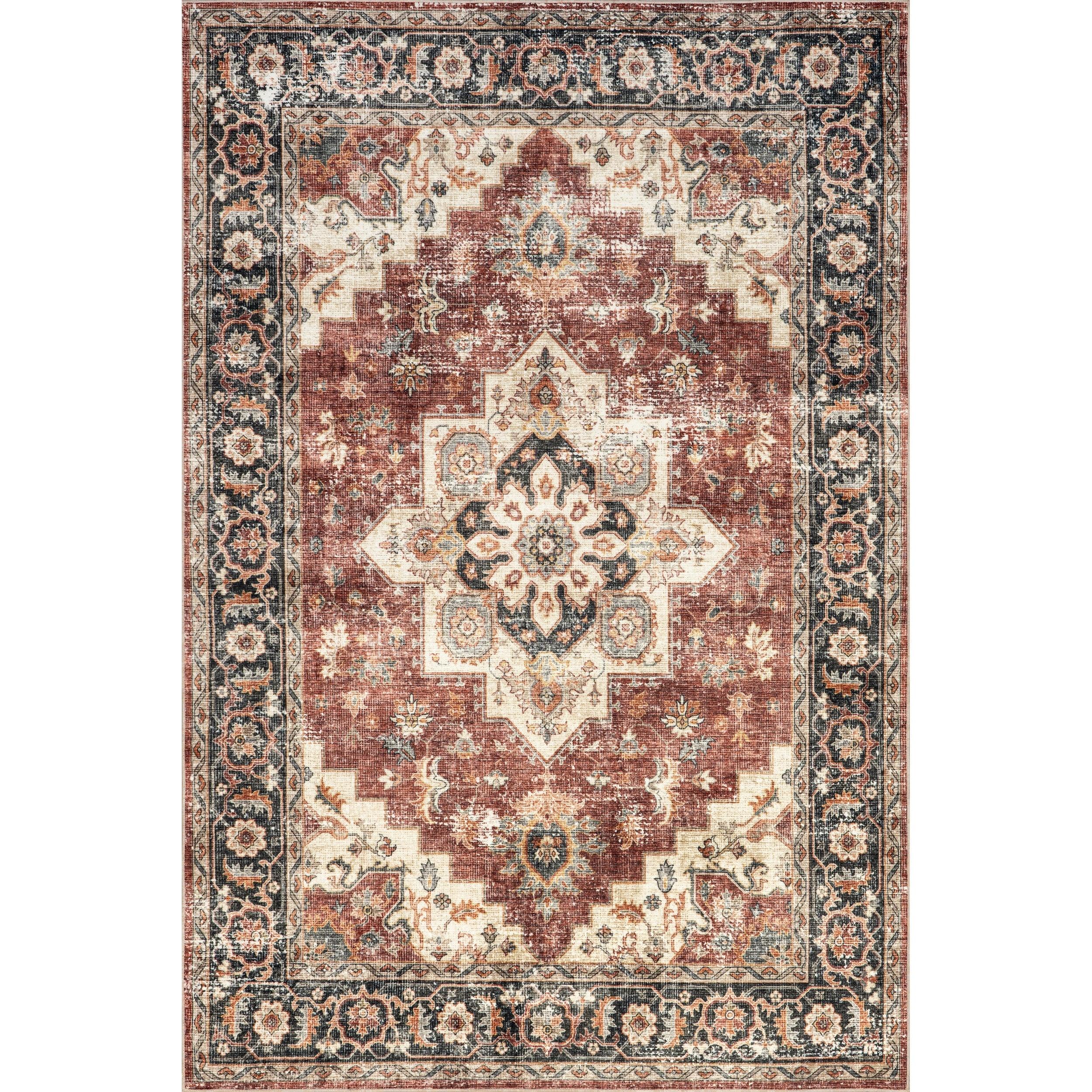 Arbor Traditional Vintage Machine Washable Area Rug - Frankwebs
