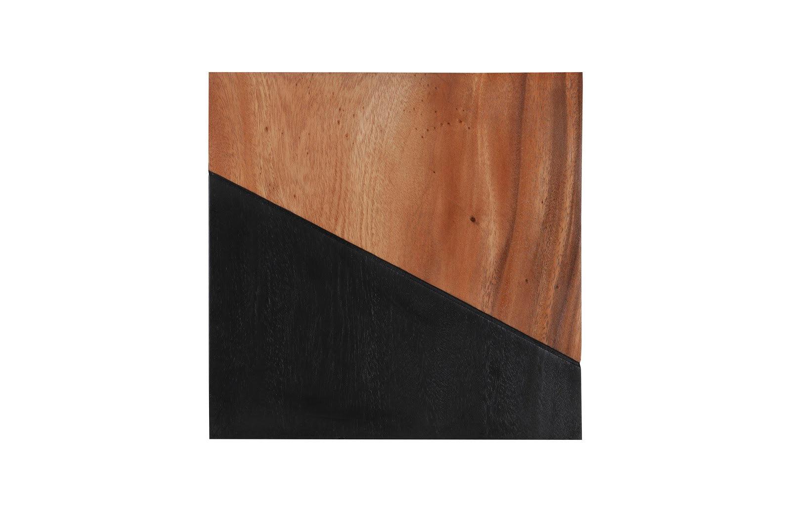 Left Geometry Wood Wall Tiles, Chamcha Wood, Natural, Black - Frankwebs