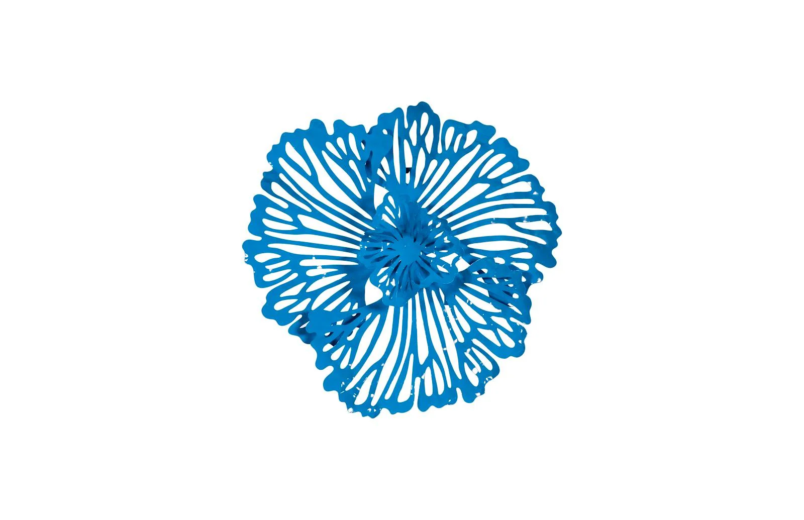 Flower Wall Art, Extra Small, Blue, Metal - Frankwebs