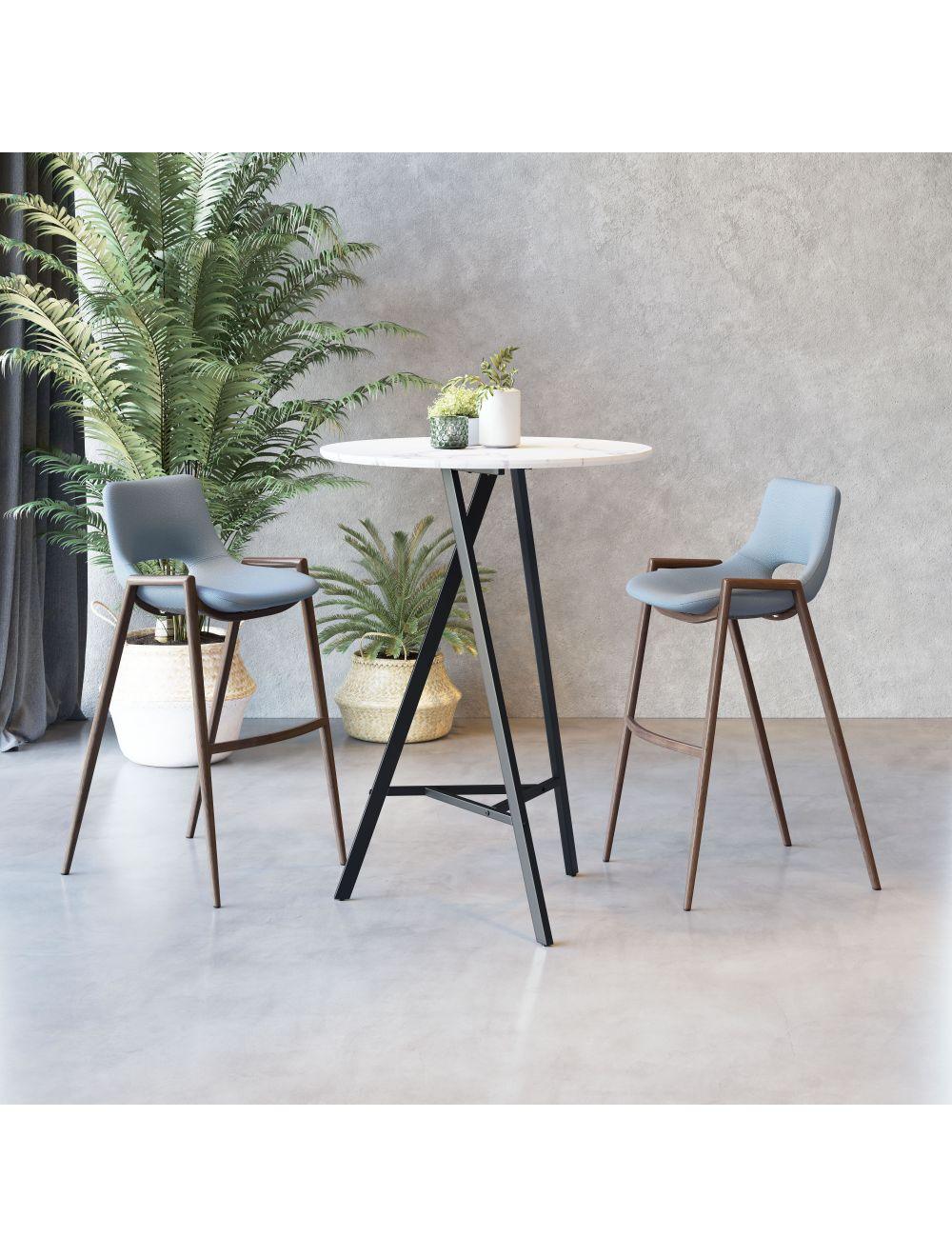 Desi Bar Chair (Set of 2) Gray & Walnut - Frankwebs