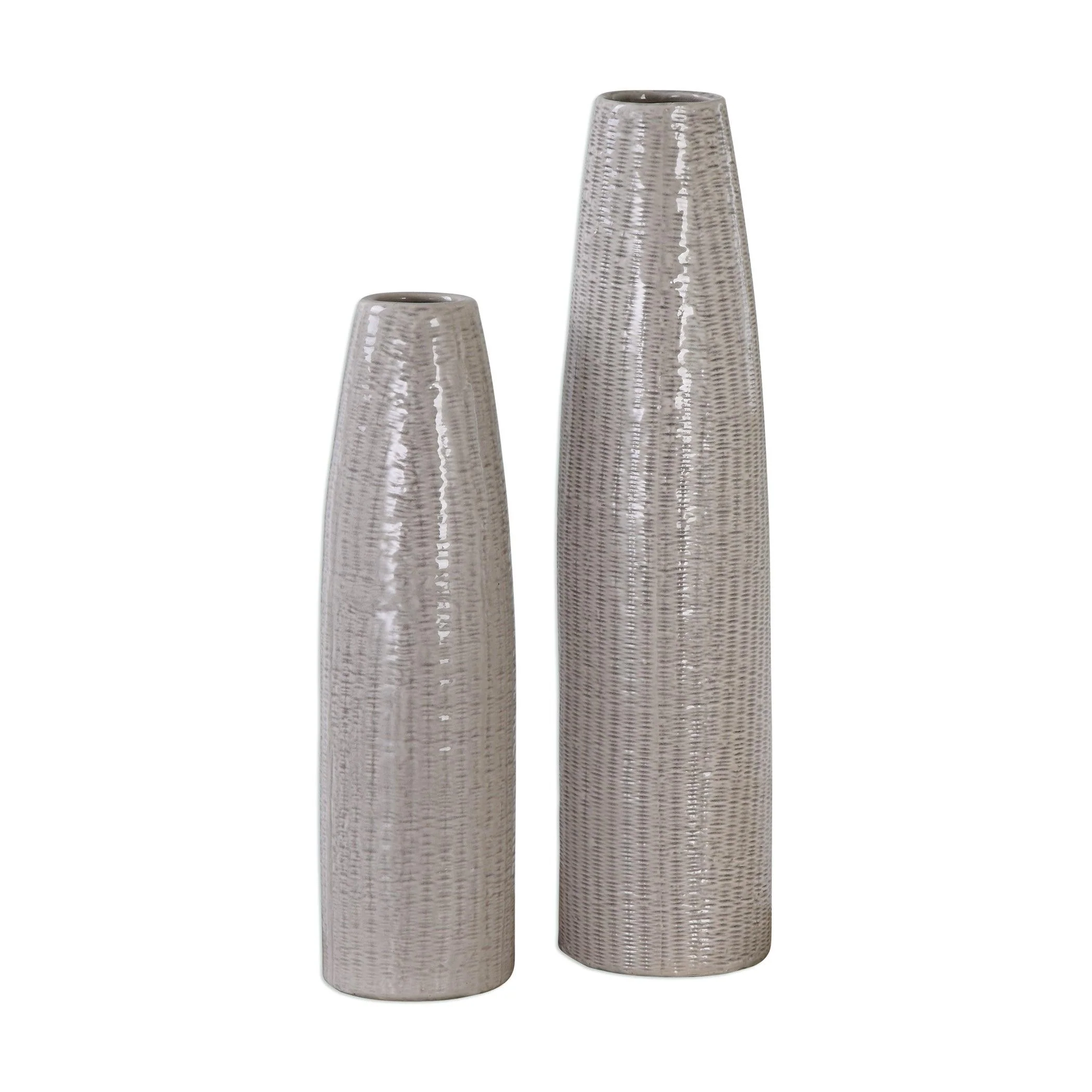 SARA TEXTURED CERAMIC VASES SET OF 2 - Frankwebs