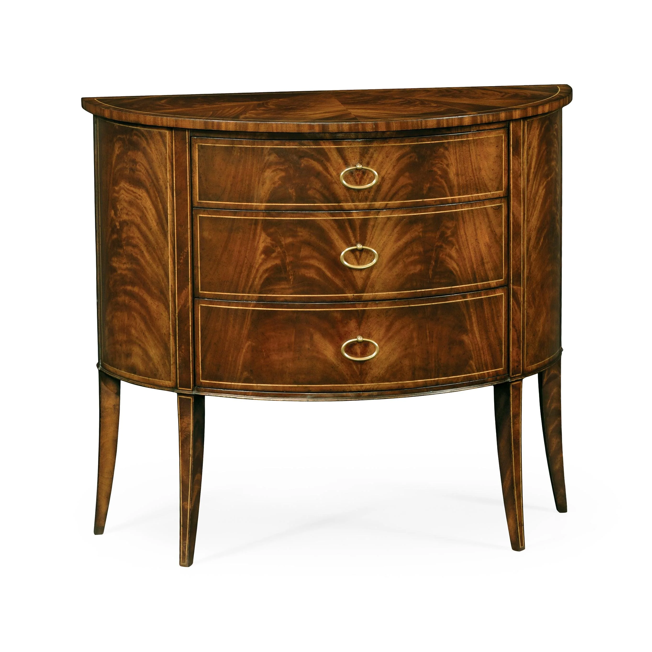 Knightsbridge Biedermeier Mahogany Demilune Cabinet - Frankwebs