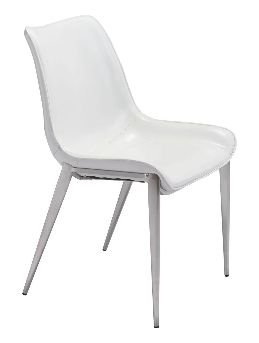Magnus Dining Chair (Set of 2) White & Silver - Frankwebs