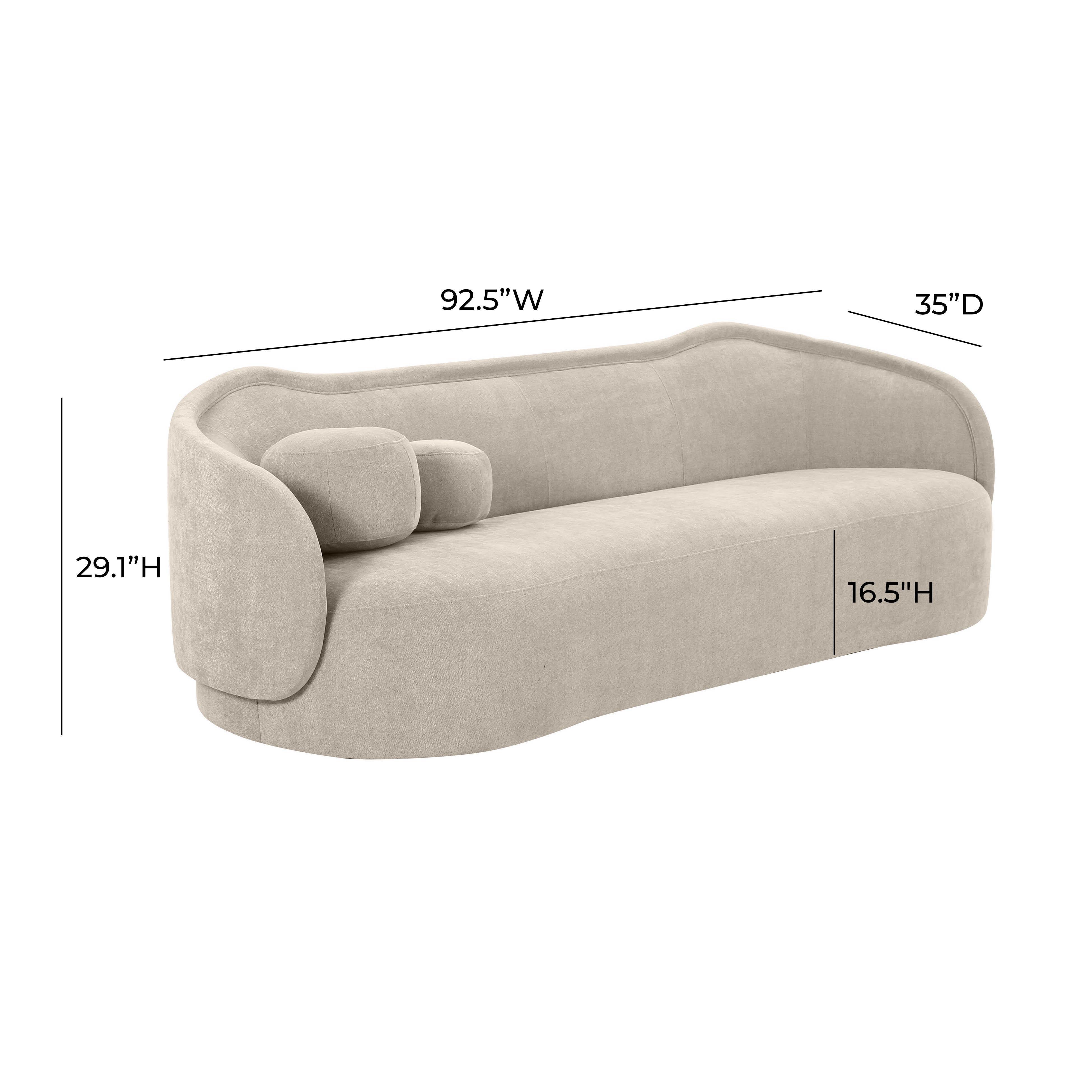 Circe Taupe Textured Velvet Sofa - Frankwebs