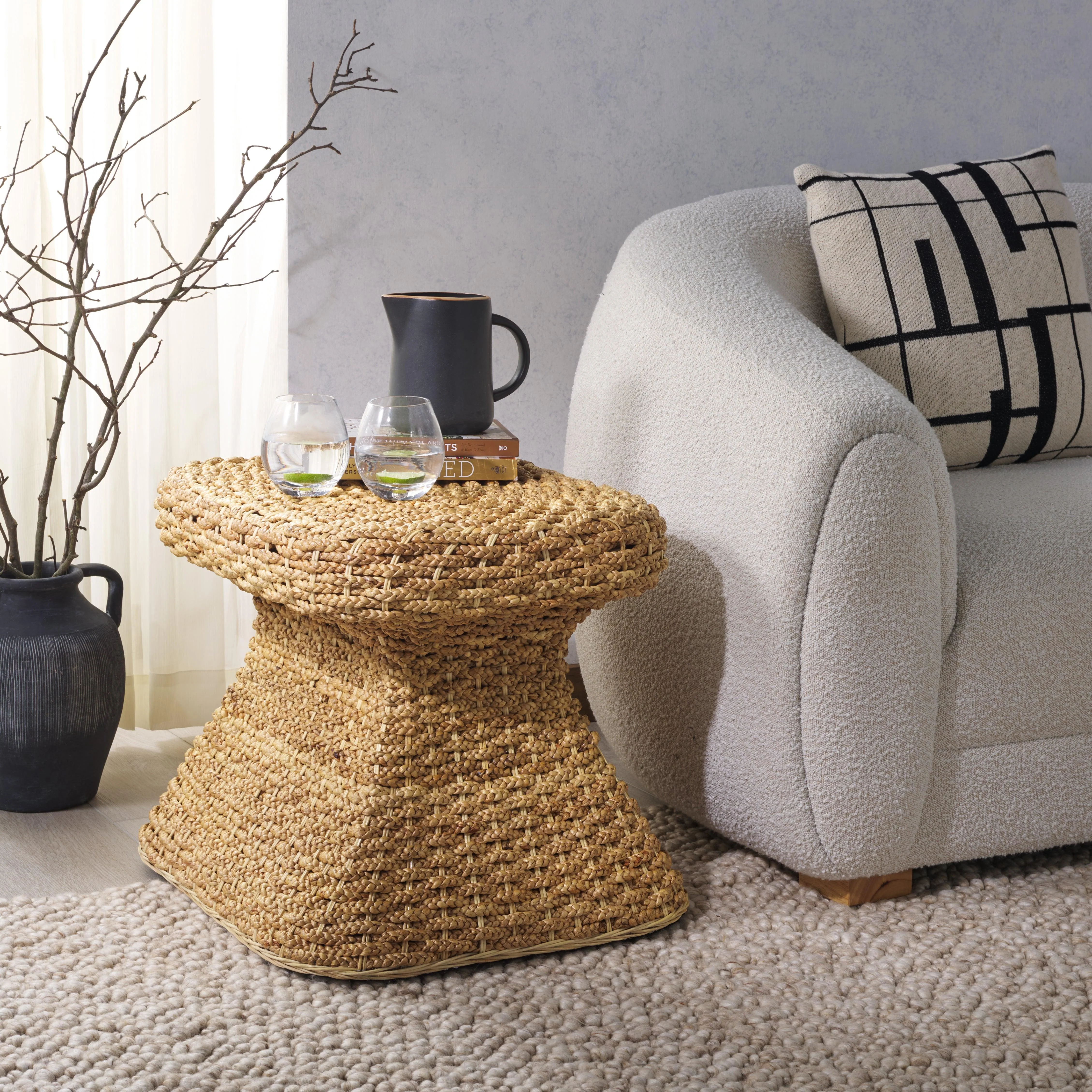 CAPRIANNA WOVEN WATERHYACINTH ACCENT TABLE - Frankwebs