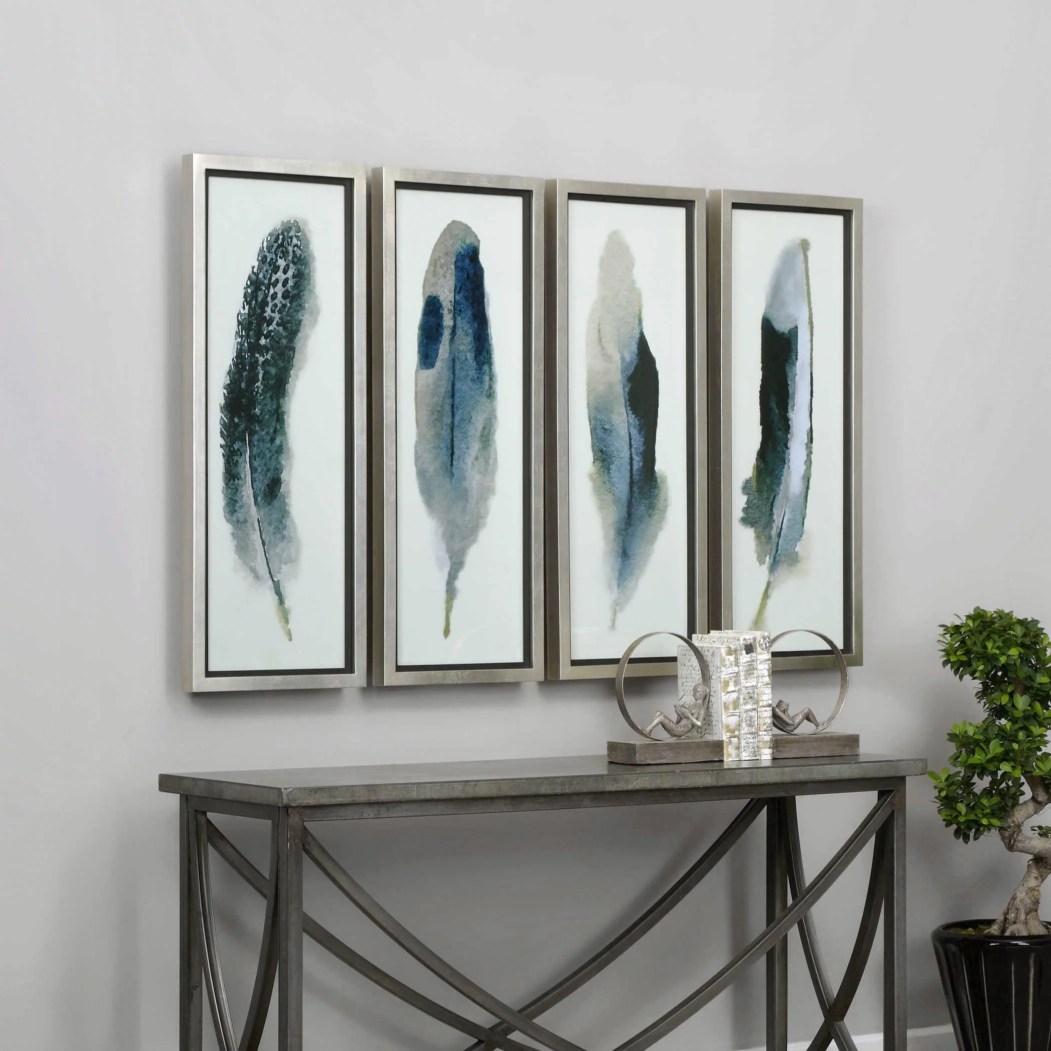 FEATHERED BEAUTY PRINTS, SET OF 4 - Frankwebs