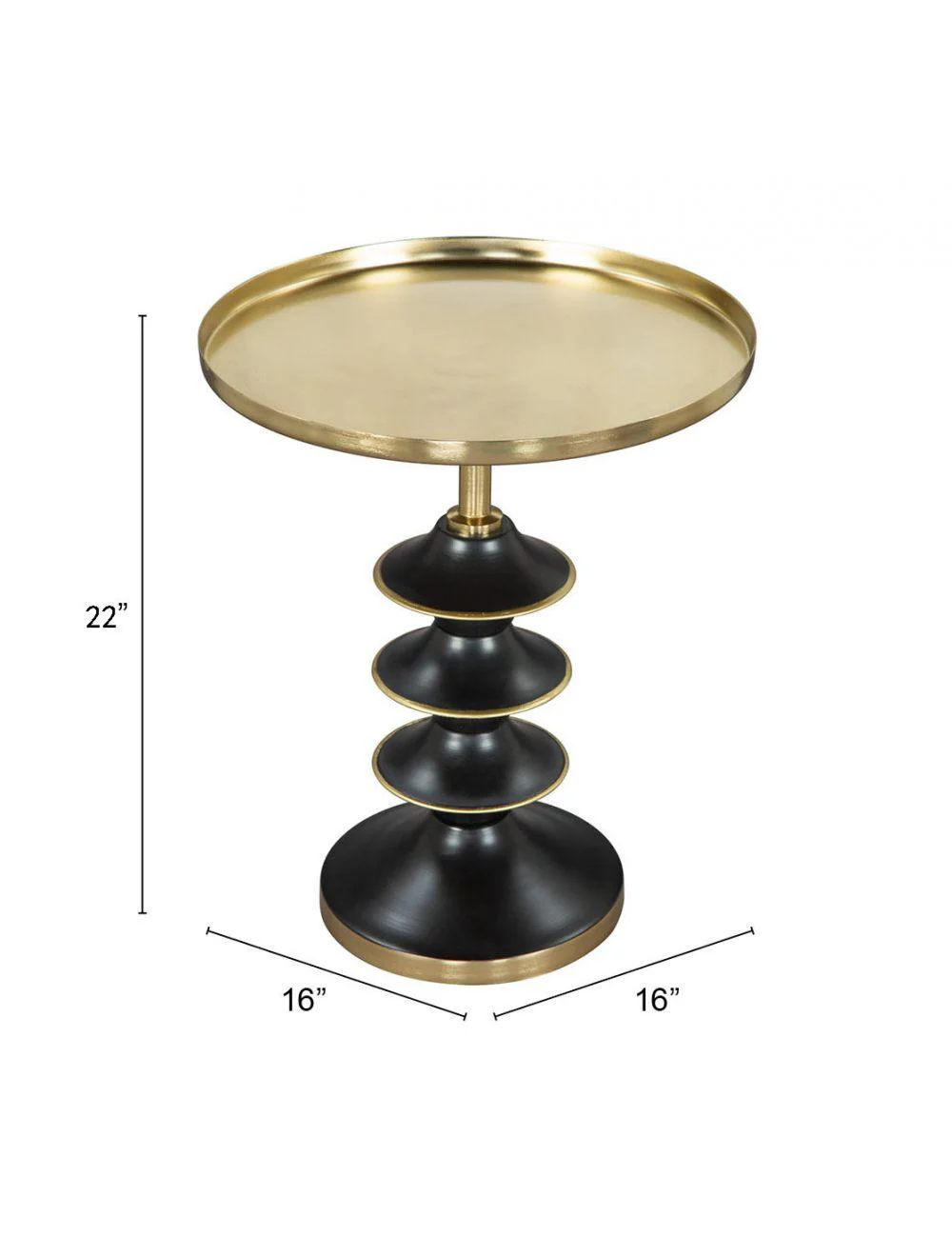 Donahue Side Table Gold & Black - Frankwebs