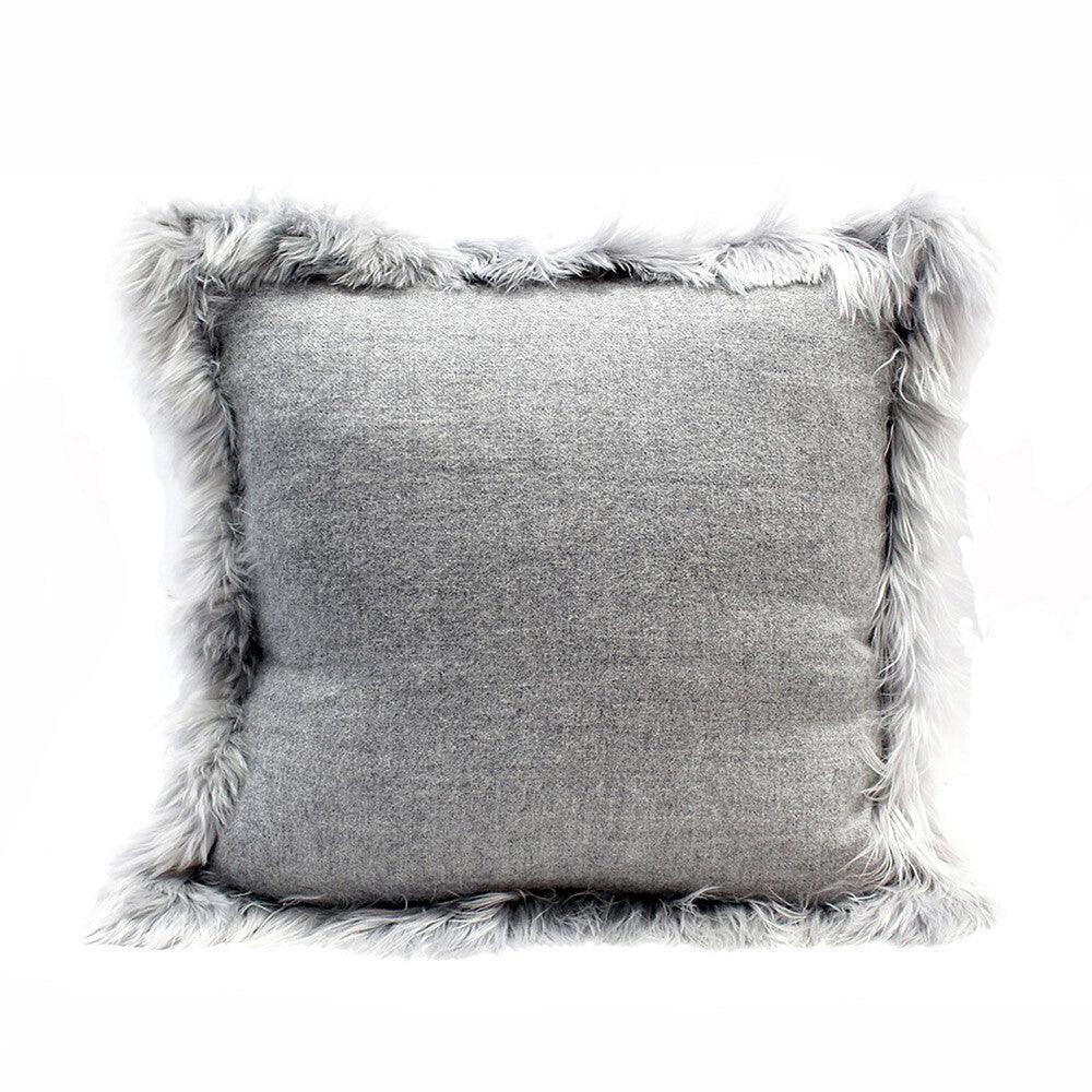 Woven Alpaca Suri Cushion Trimmed w/ Alpaca Fur - Frankwebs