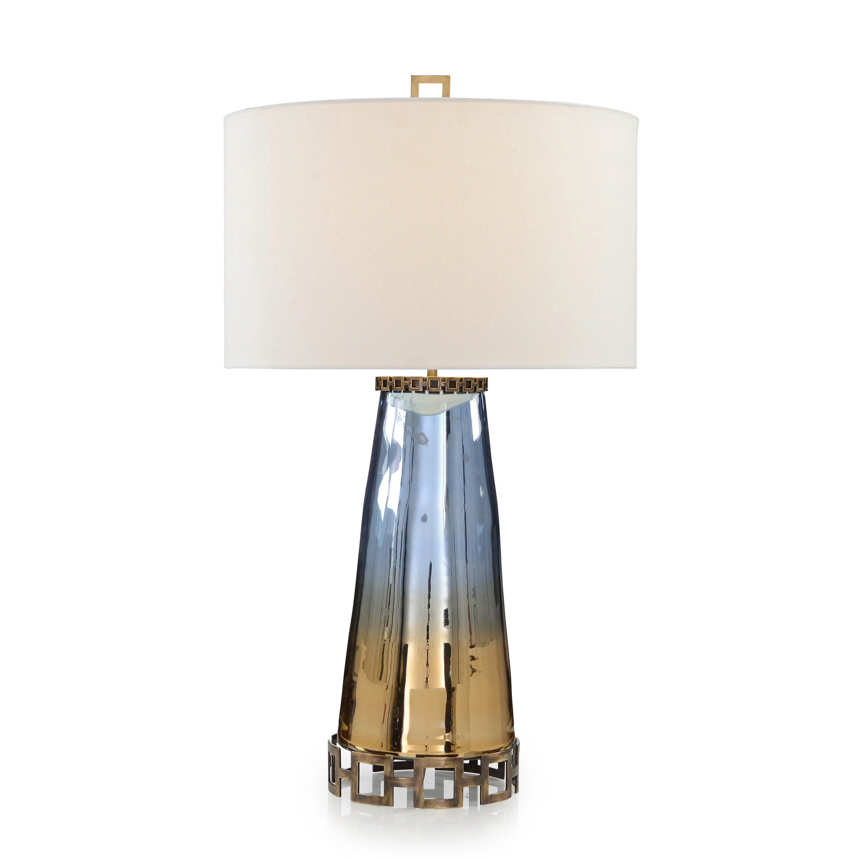 Sapphire Blue and Cognac Glass Table Lamp - Frankwebs