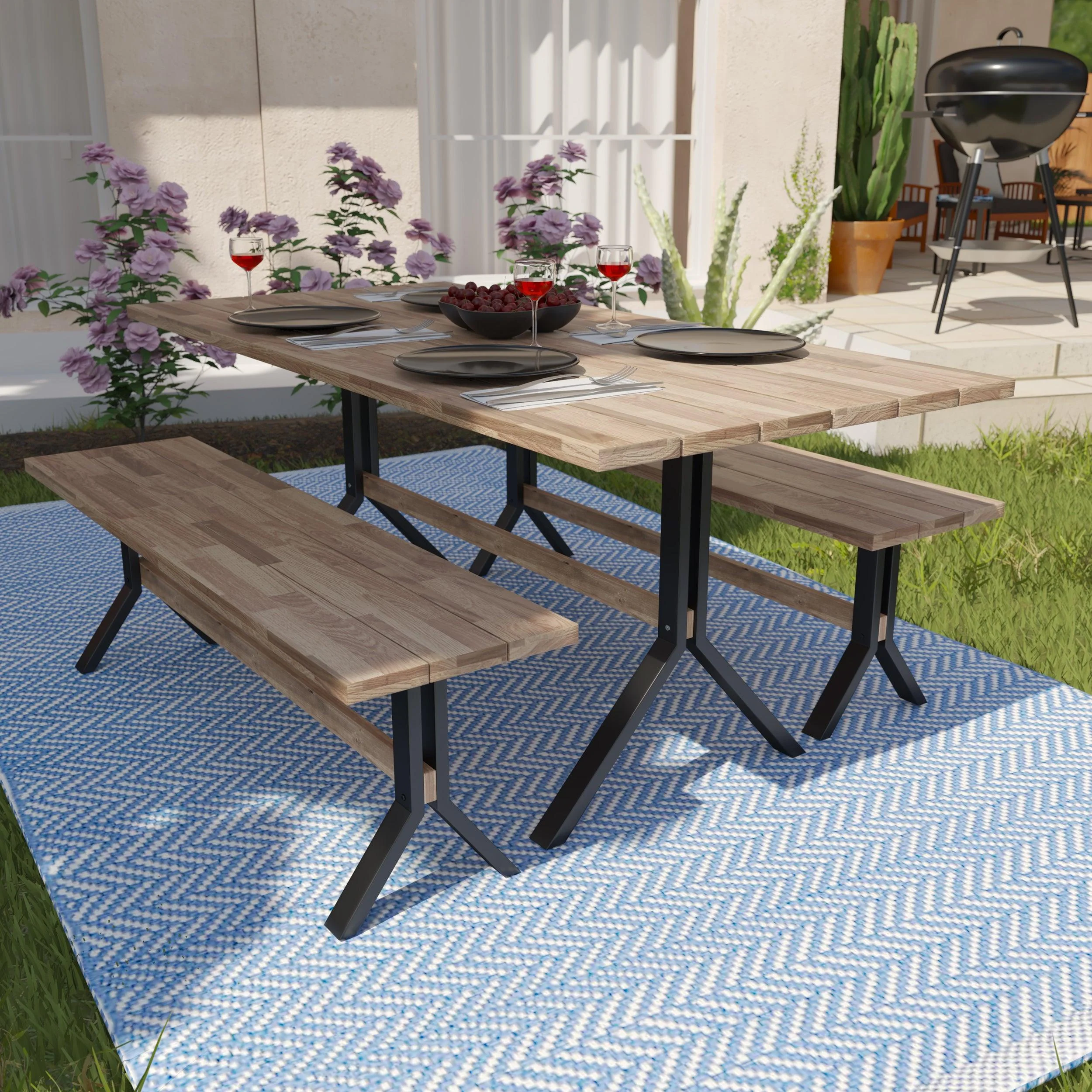 Standlake Outdoor Dining Set – 3pc - Frankwebs