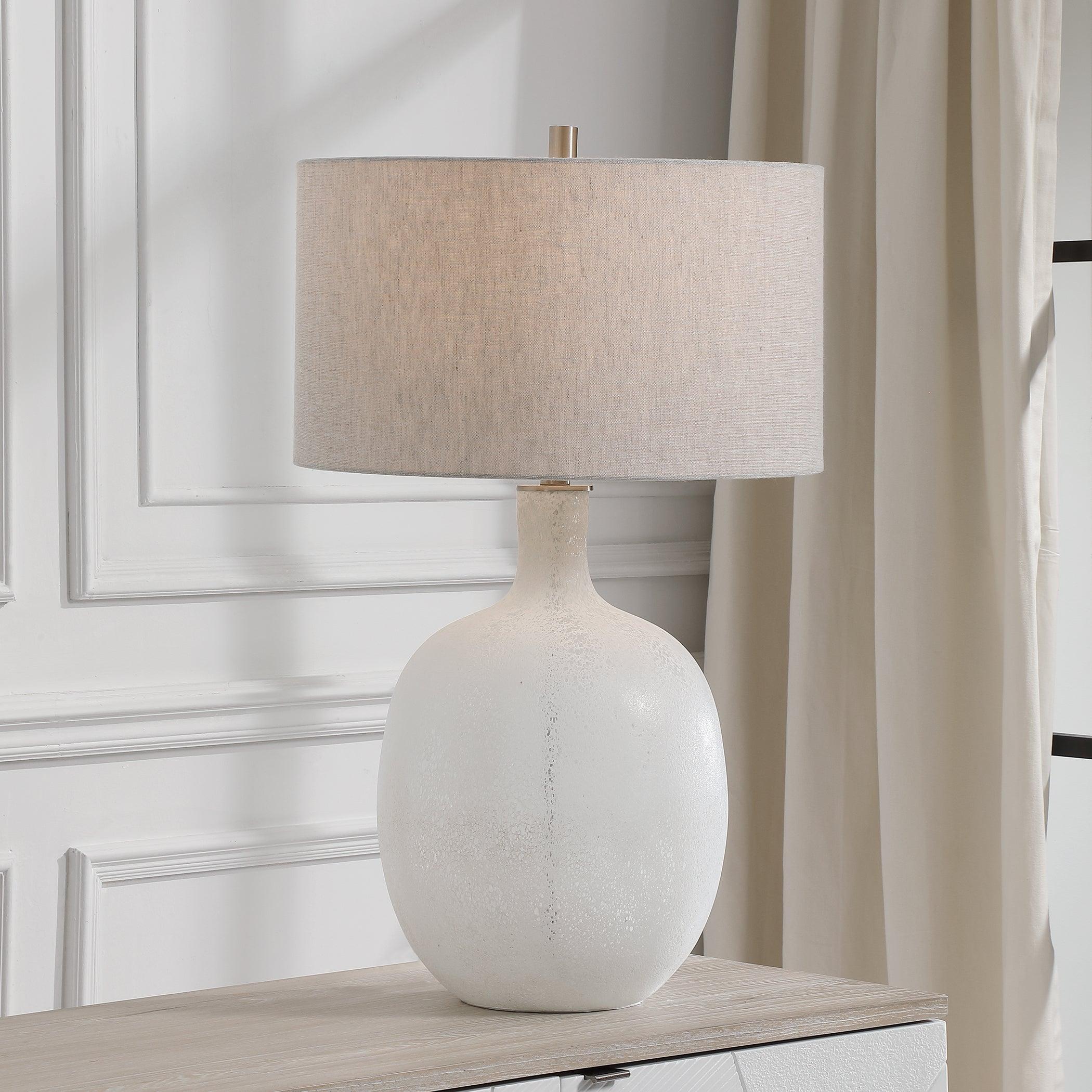 WHITEOUT MOTTLED GLASS TABLE LAMP - Frankwebs