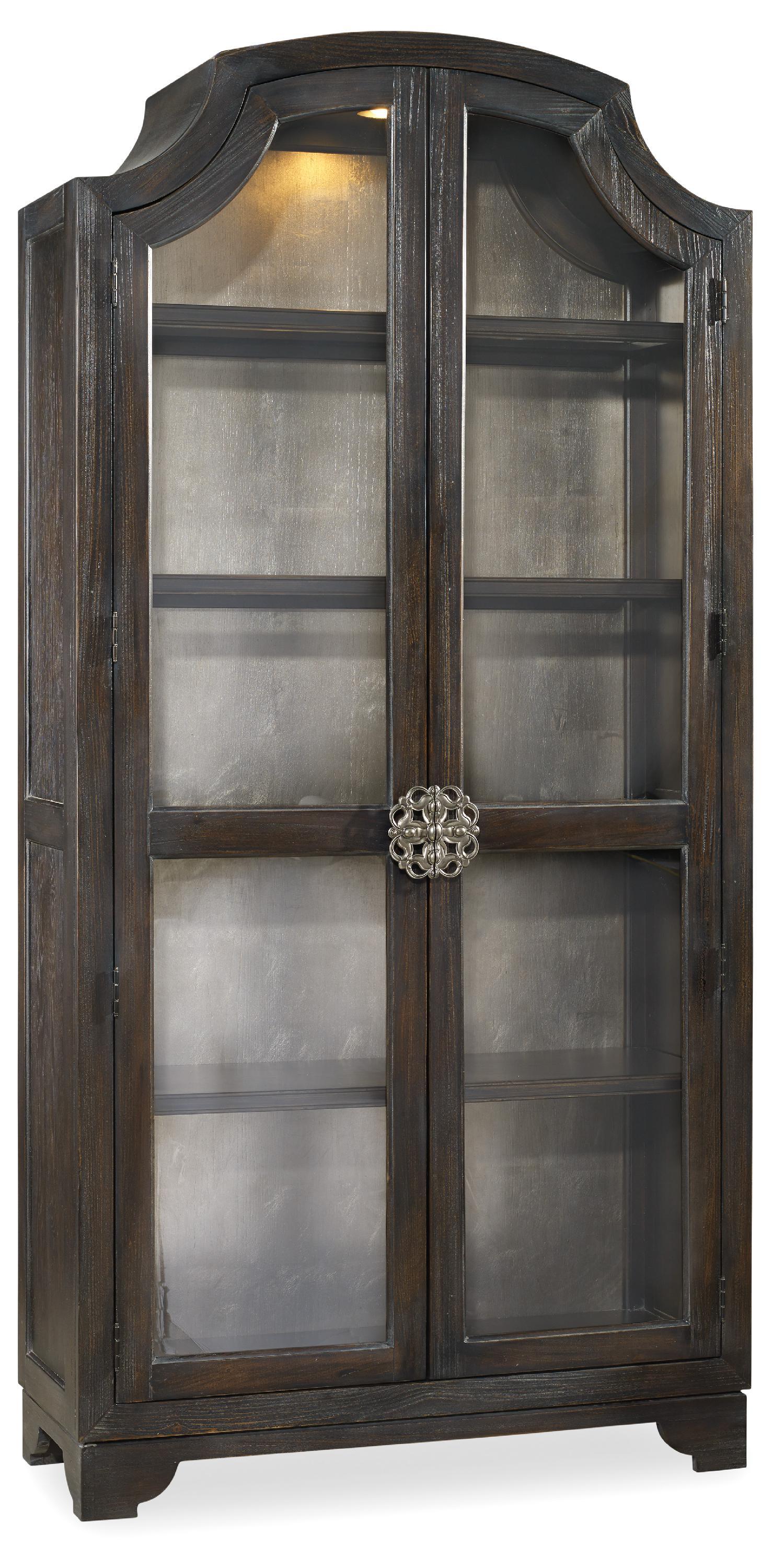 Sanctuary Glass Bunching Curio-Ebony Antiqued Oak - Frankwebs