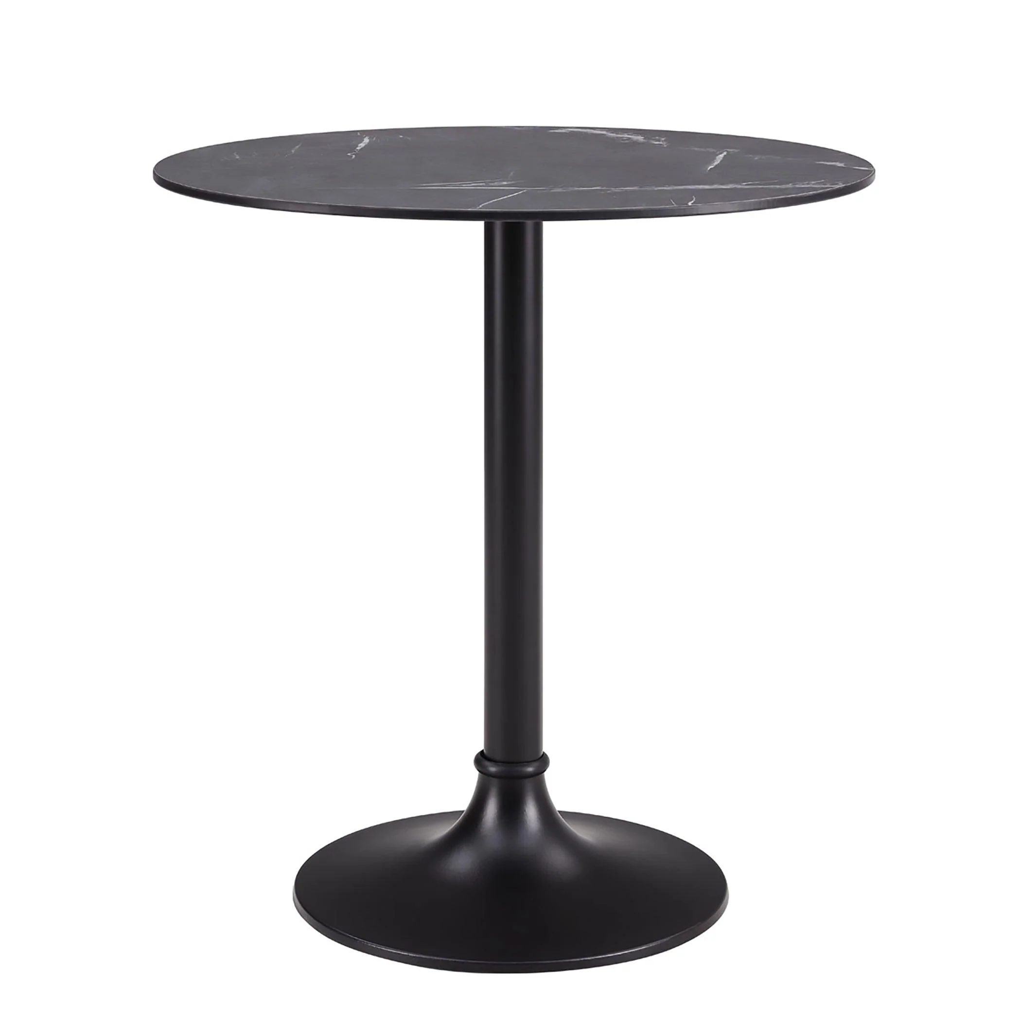 JANNIE 30 BISTRO TABLE IN BLACK WITH BLACK COLUMN AND BASE - Frankwebs