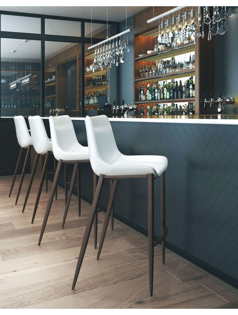 Magnus Bar Chair (Set of 2) White & Walnut - Frankwebs