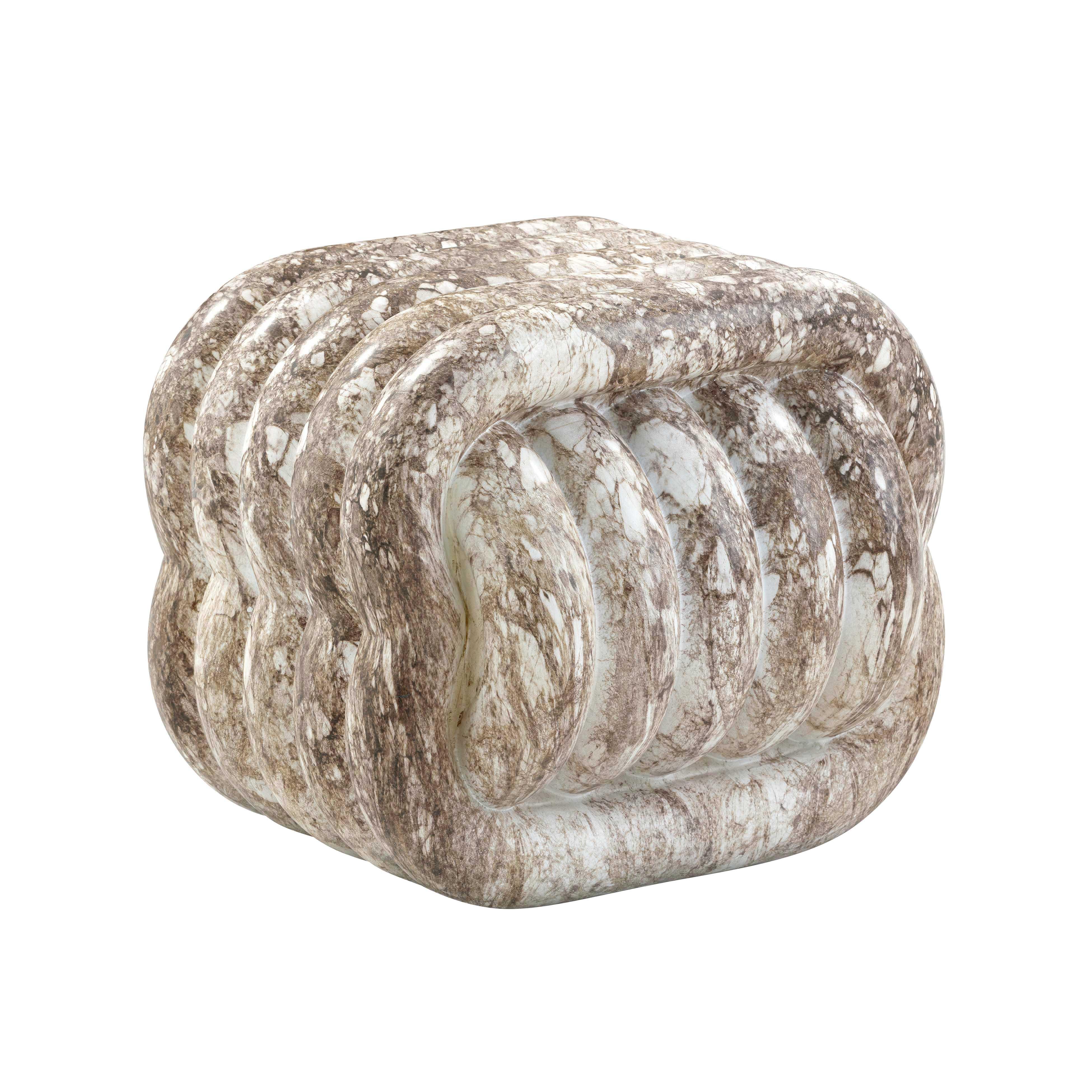 Love Knot Grey Faux Marble Indoor / Outdoor Accent Stool - Frankwebs