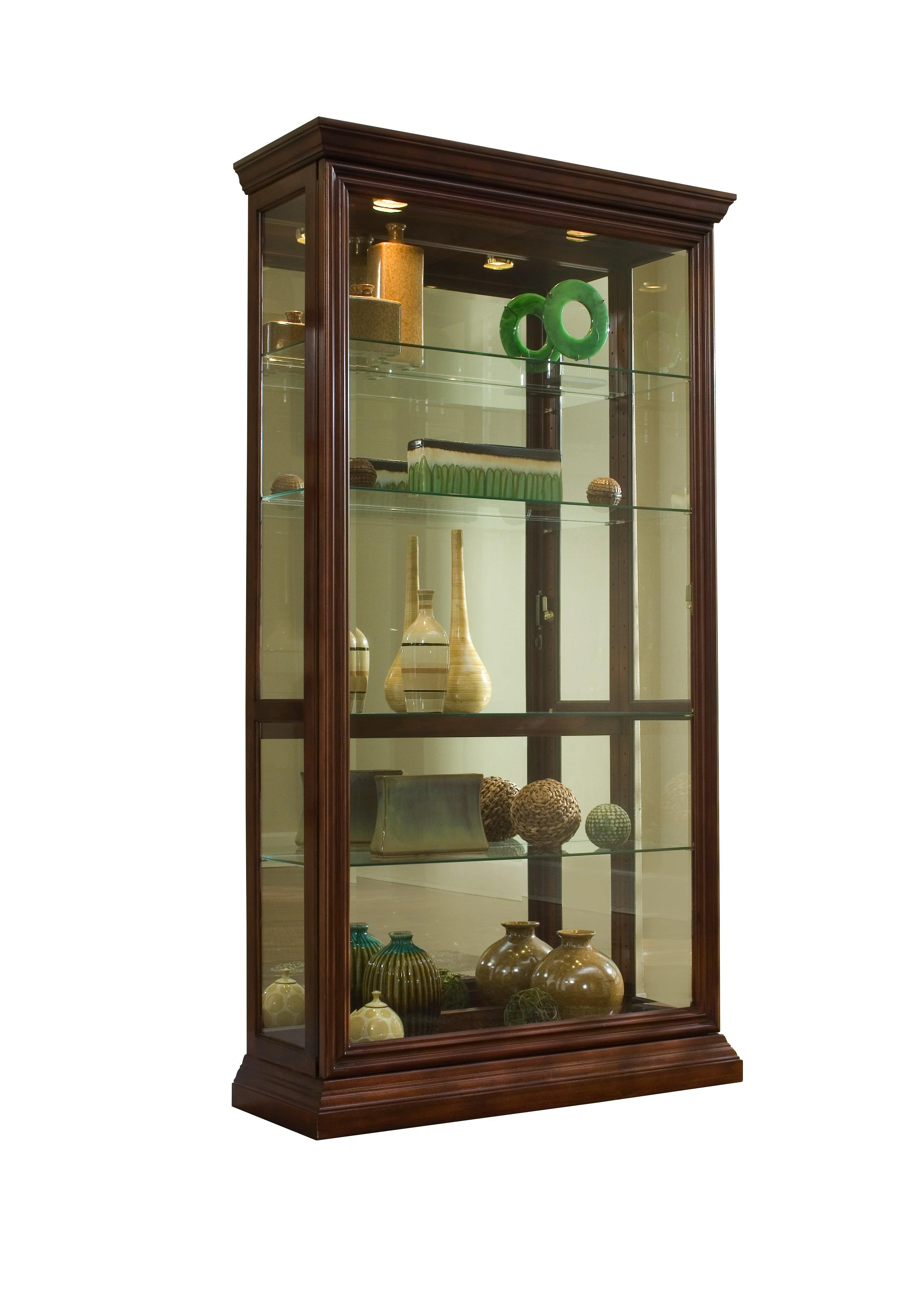 Lighted Sliding Door 4 Shelf Curio Cabinet - Frankwebs
