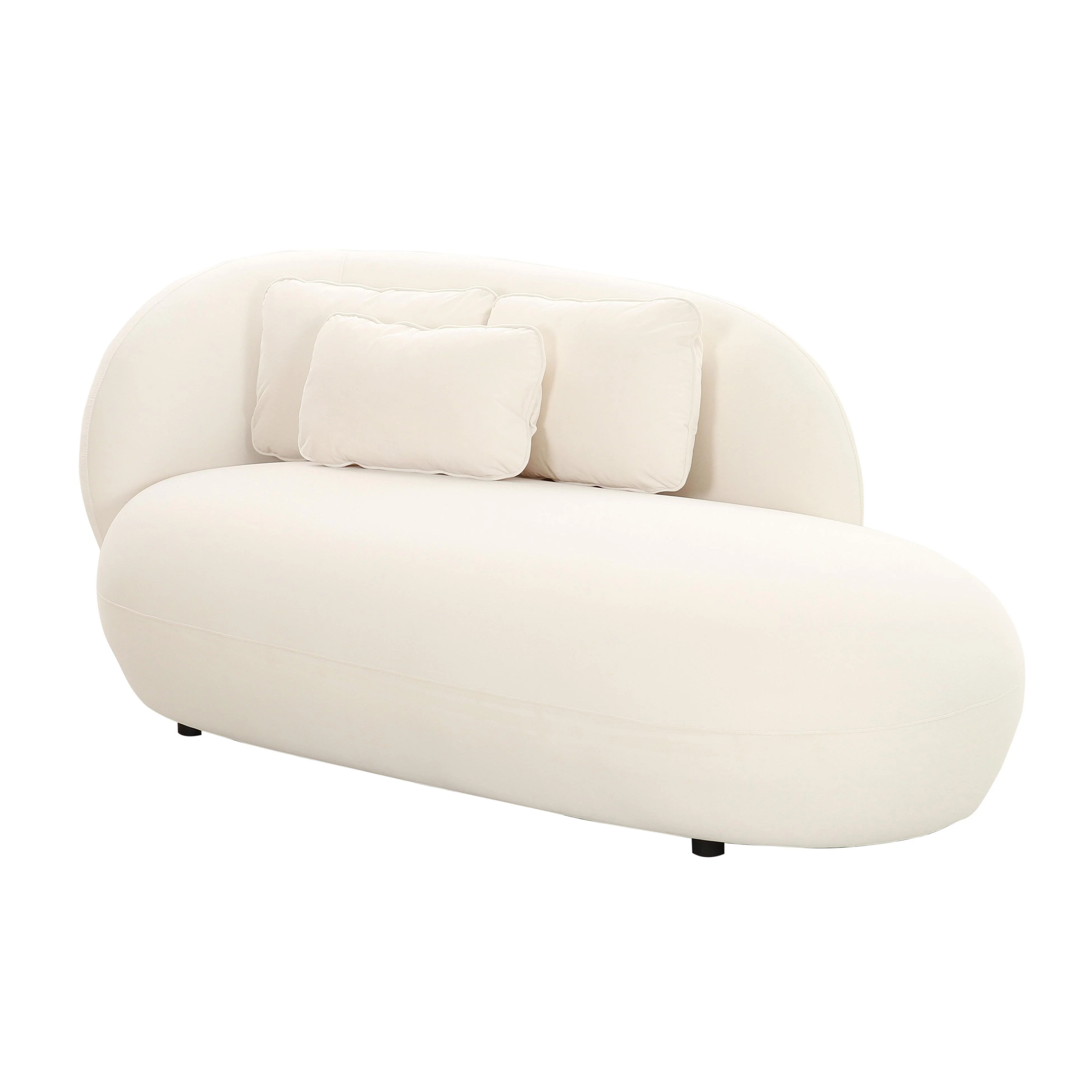 Galet Cream Velvet Chaise - Frankwebs