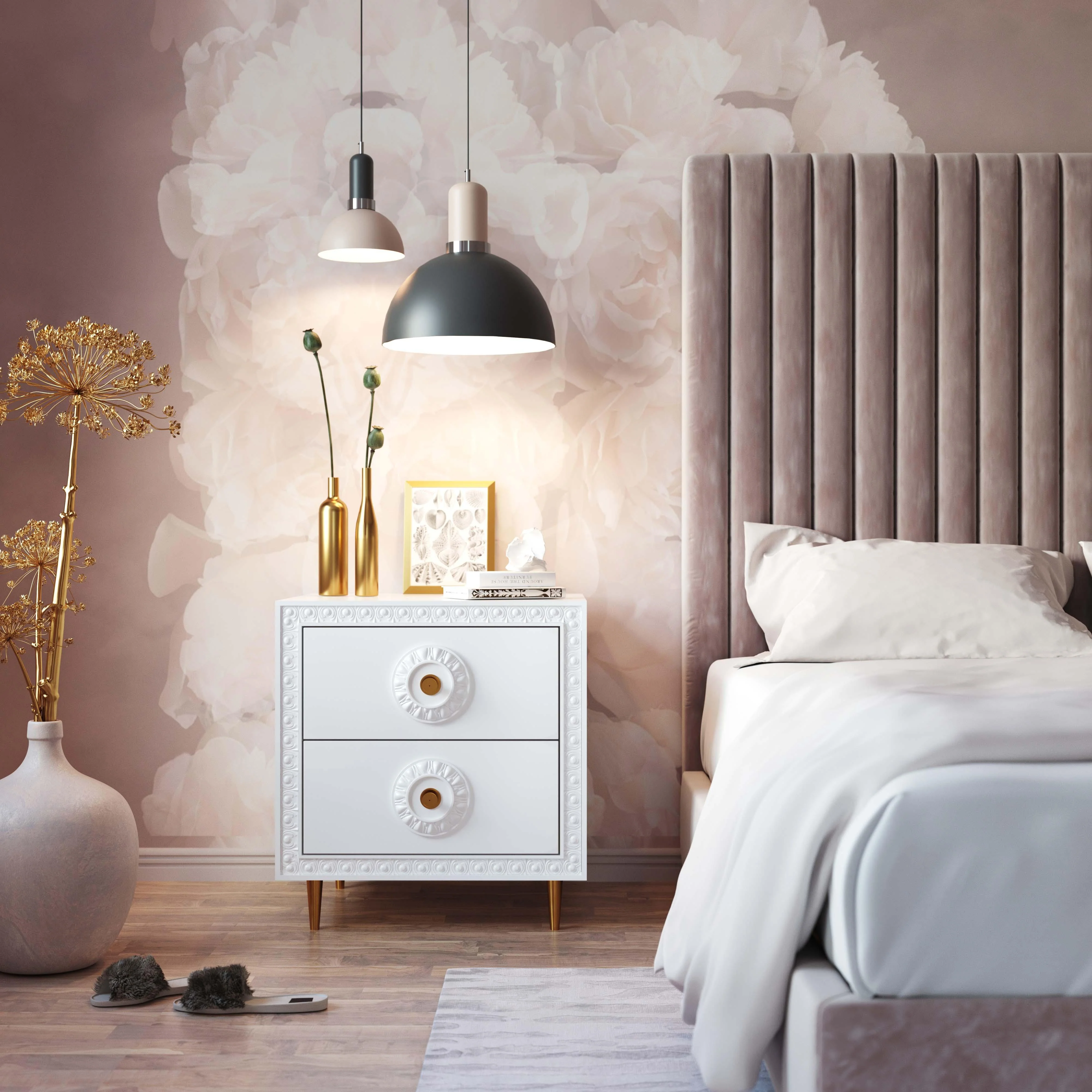 Bovey White Lacquer Side Table - Frankwebs