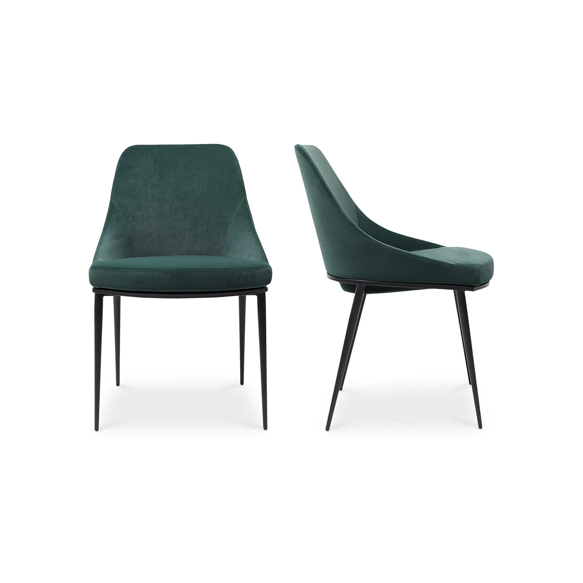 Sedona Dining Chair Green Velvet - Set Of Two - Frankwebs