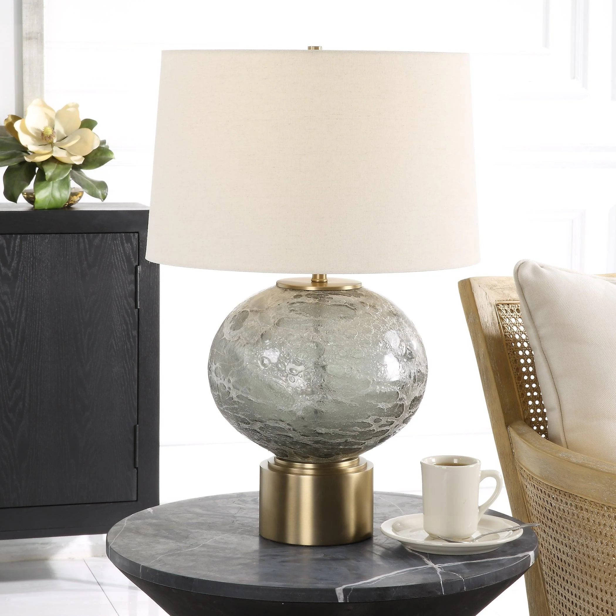 Lunia Gray Glass Table Lamp - Frankwebs