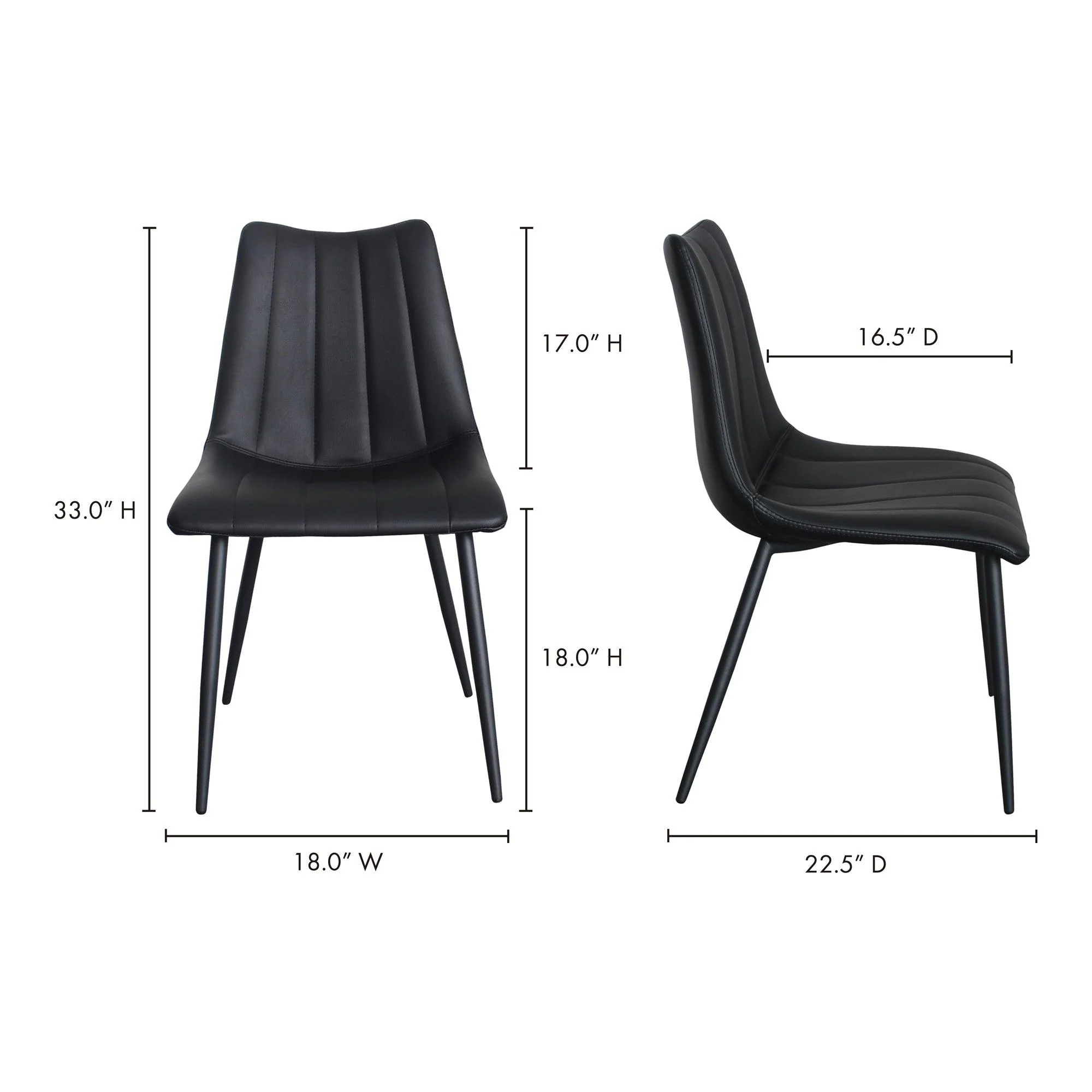 Alibi Dining Chair Matte Black - Set Of Two - Frankwebs