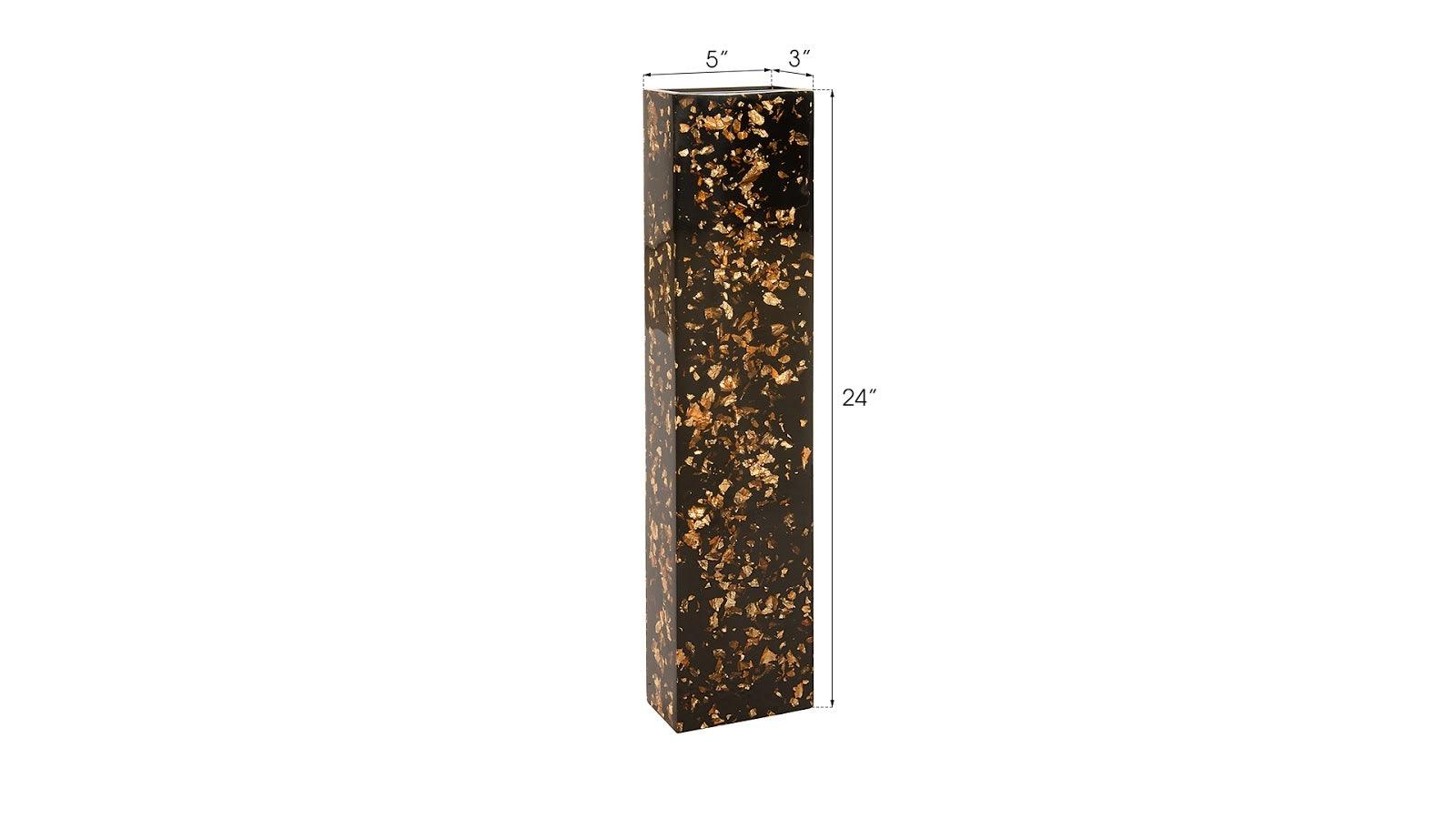 Captured Gold Flake Vase, Black, LG - Frankwebs