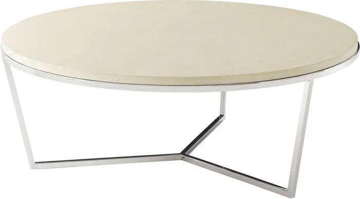 Fisher Round Cocktail Table (Shagreen) - Frankwebs