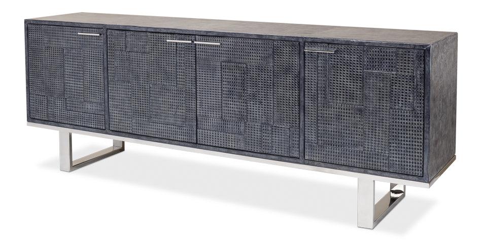 Bronzini Credenza - Embossed Blue/Grey - Frankwebs
