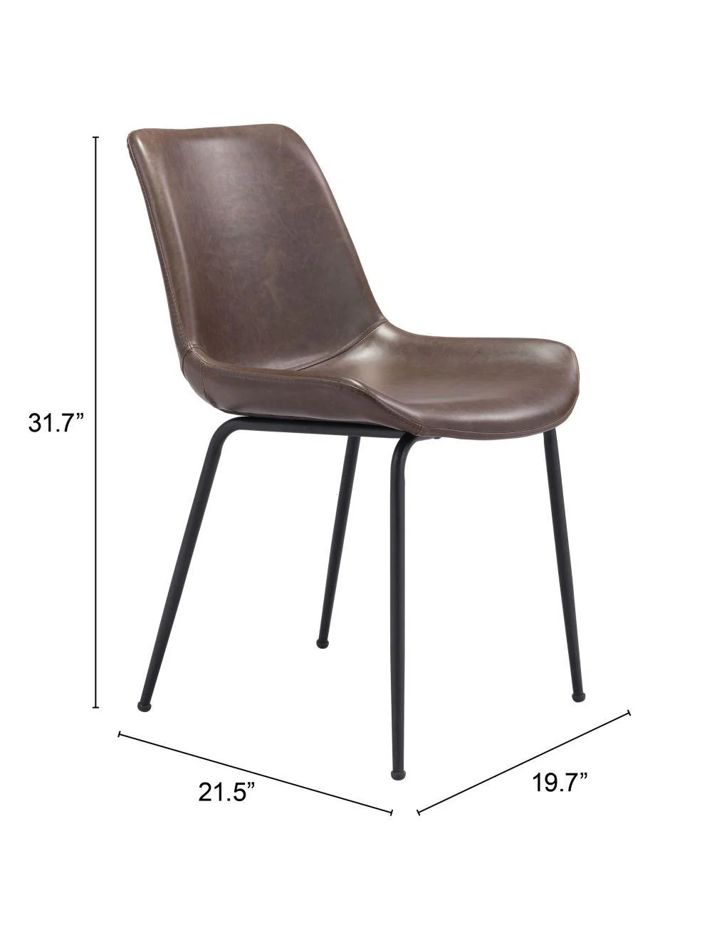 Byron Dining Chair (Set of 2) Brown - Frankwebs