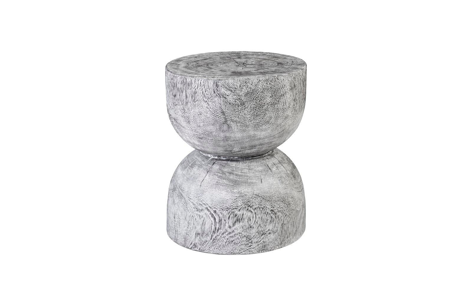 Hour Glass Side Table, Gray Stone - Frankwebs