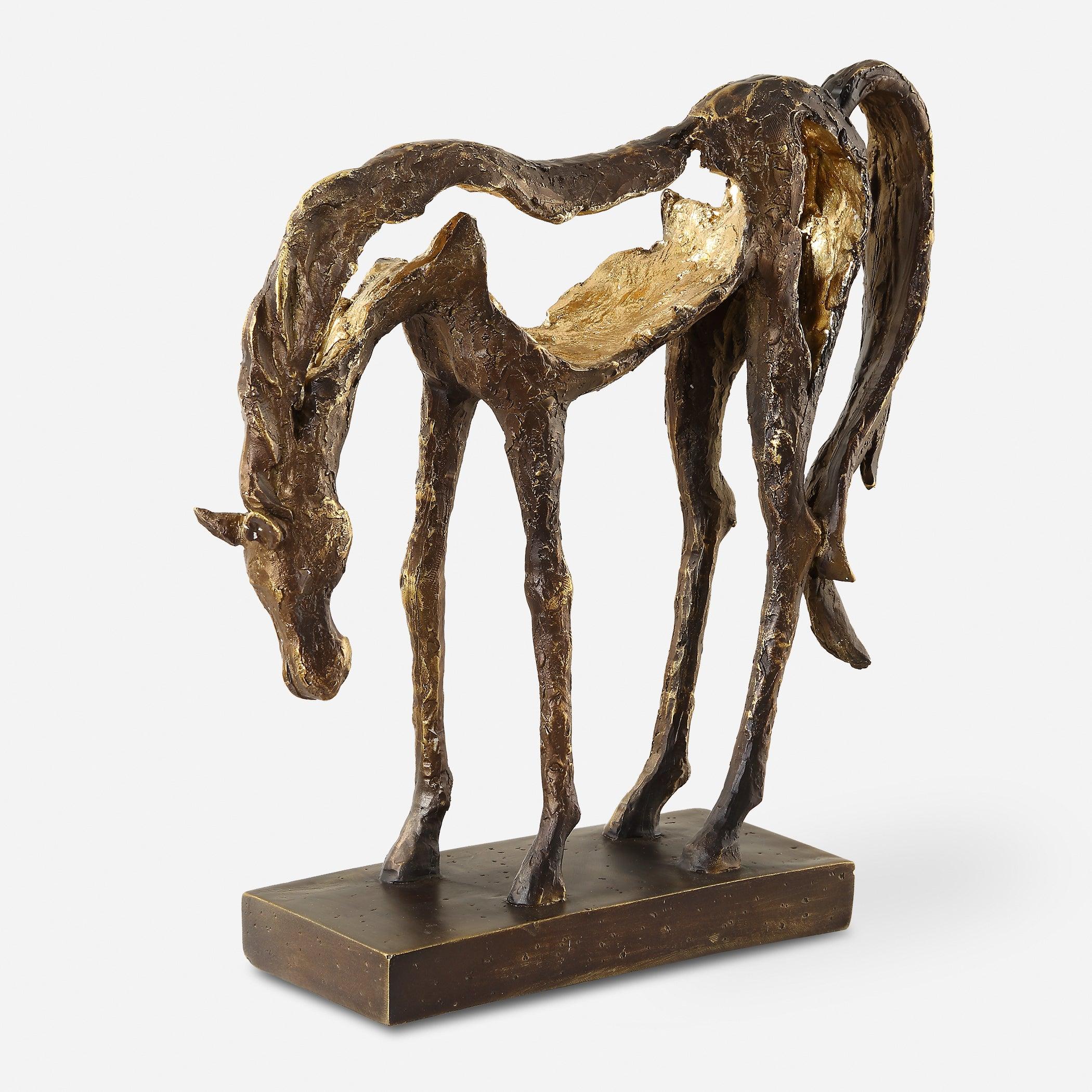 Openly Grazing Horse Sculpture - Frankwebs