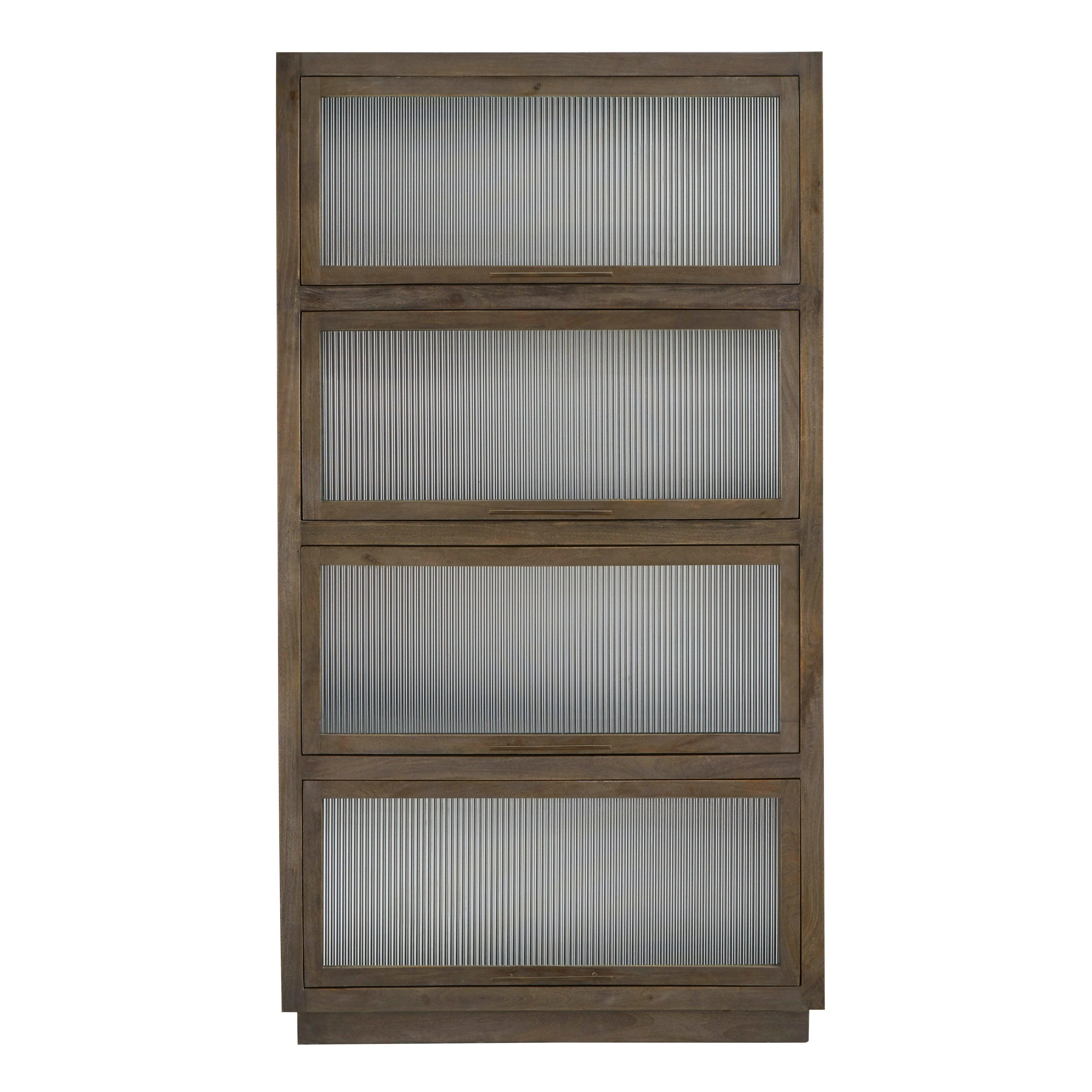4-Door Reeded Glass Curio Cabinet - Frankwebs