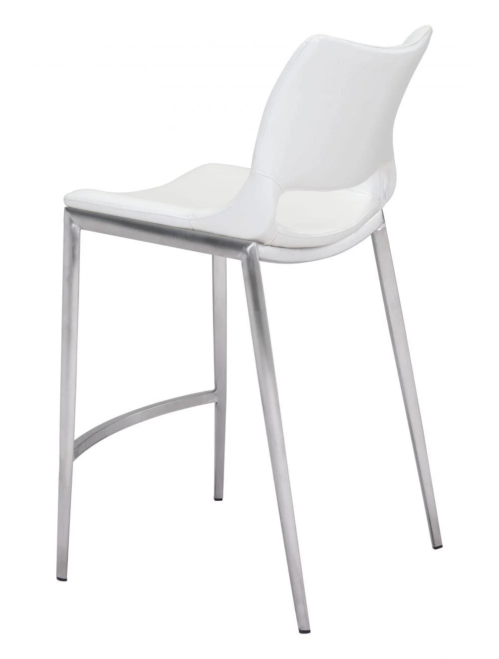Ace Counter Chair (Set of 2) White & Silver - Frankwebs