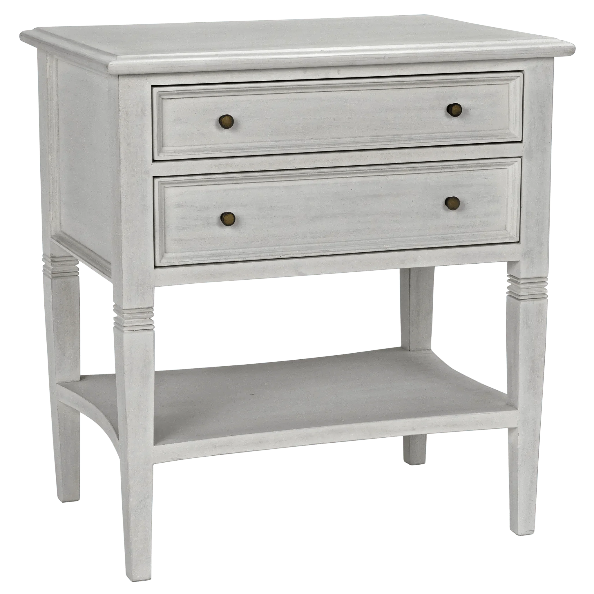 Oxford 2-Drawer Side Table, White Wash - Frankwebs