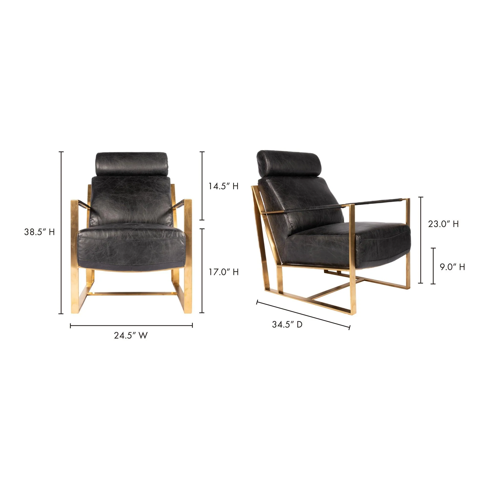 Paradiso Chair Onyx Black Leather - Frankwebs