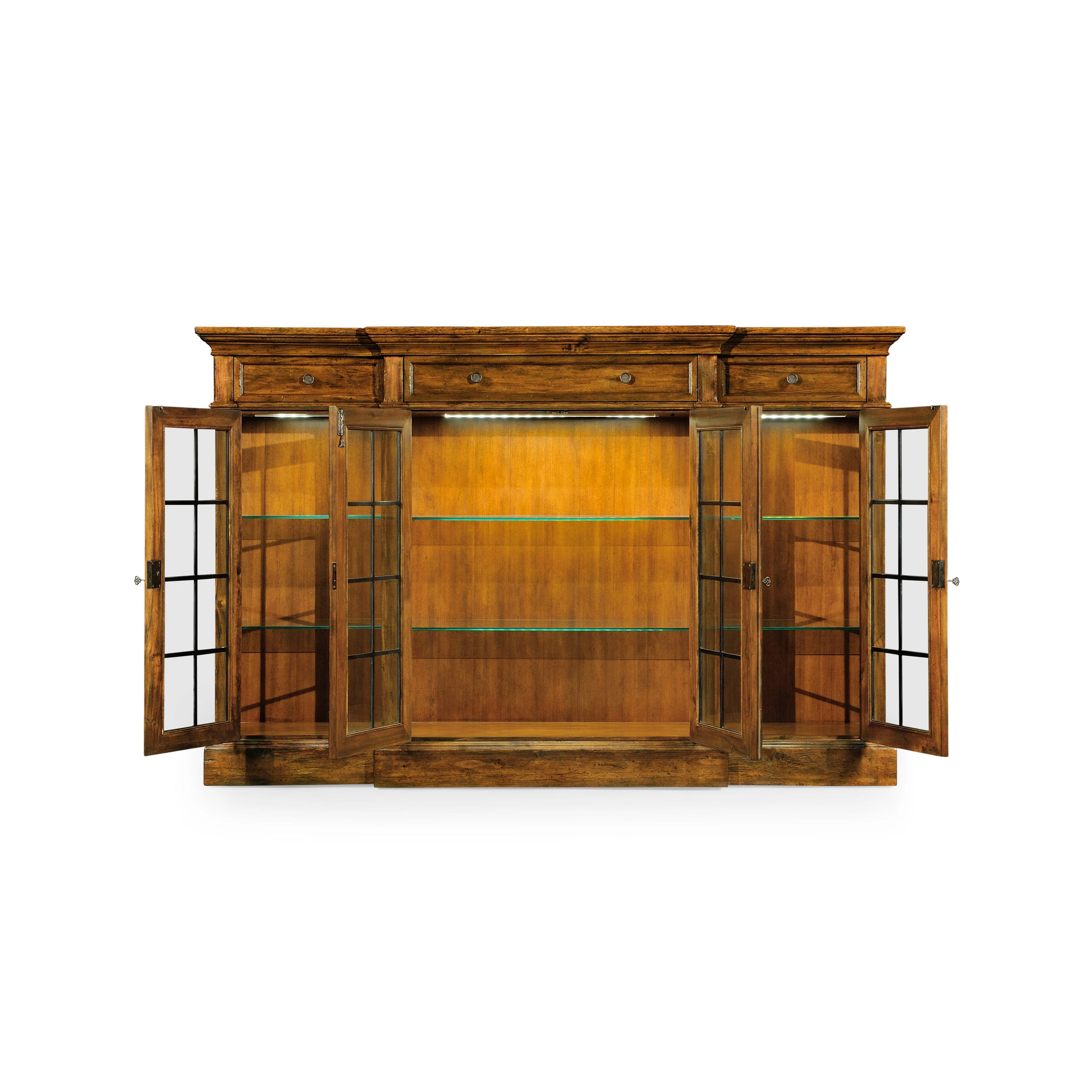 Casual Accents Country Walnut Lighted China Cabinet - Frankwebs