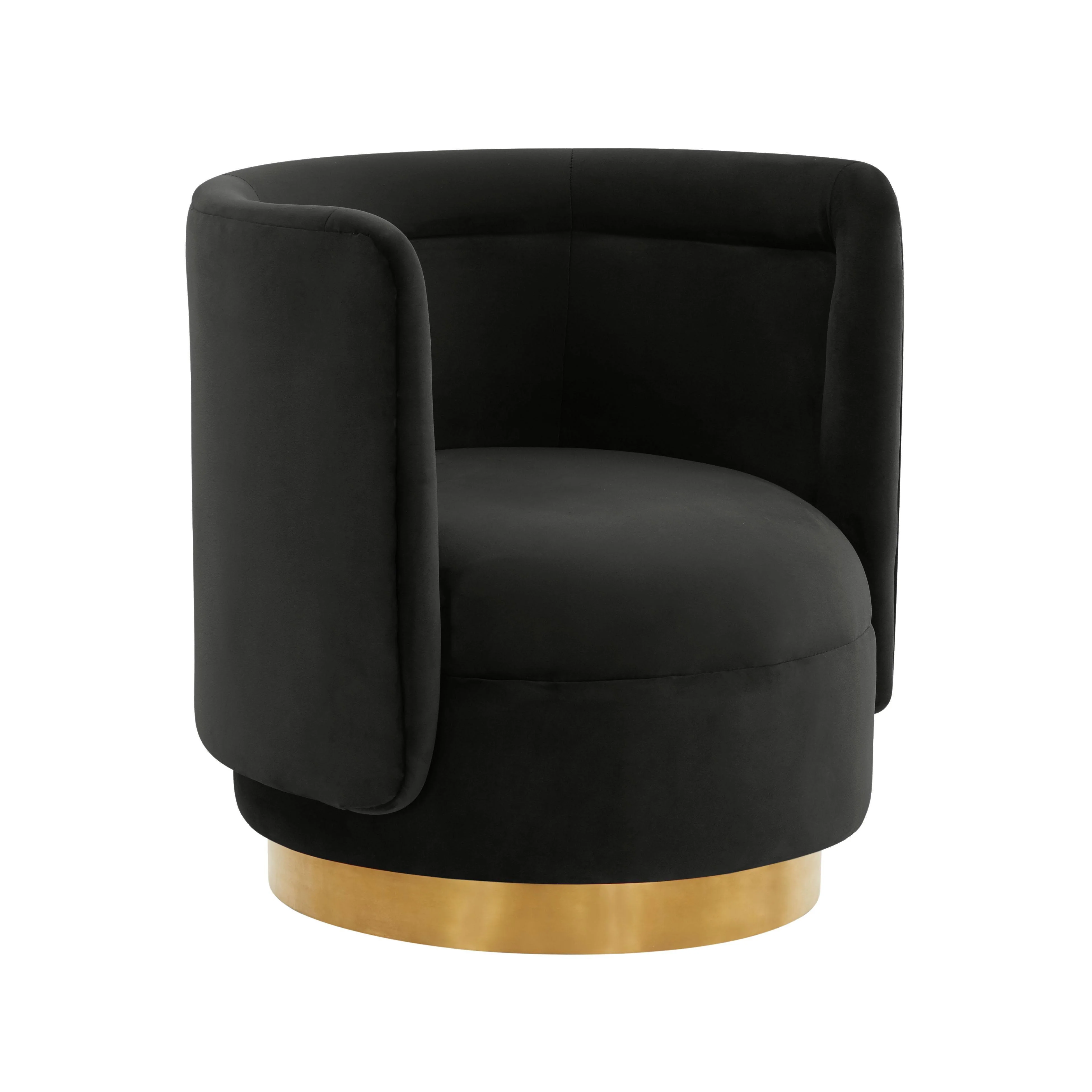Remy Black Velvet Swivel Chair - Frankwebs